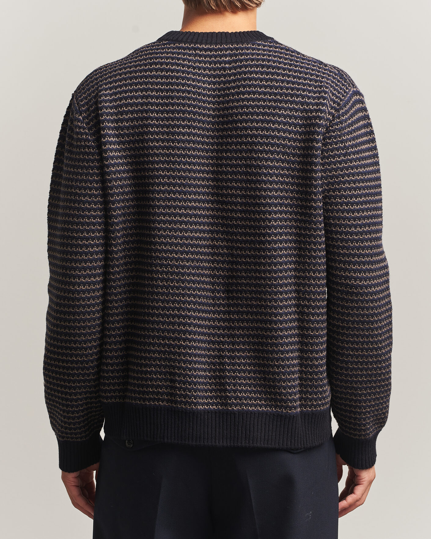 Herre | Trøjer | NN07 | Russell Cotton/Wool Structured Sweater Navy Blue