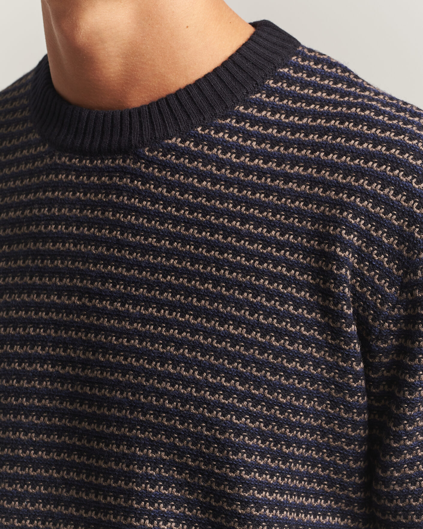 Herre | Trøjer | NN07 | Russell Cotton/Wool Structured Sweater Navy Blue