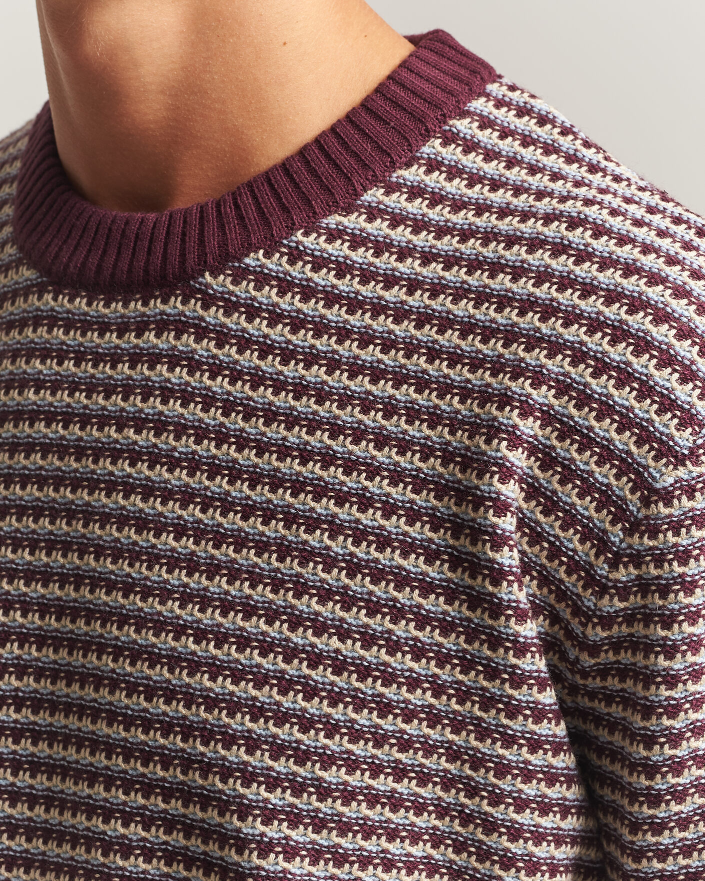 Herre | Trøjer | NN07 | Russell Cotton/Wool Structured Sweater Winetasting