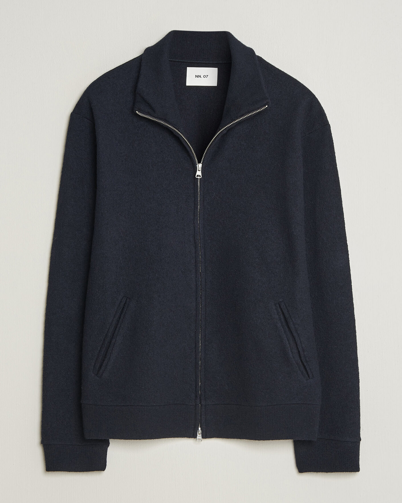 Herre | Trøjer | NN07 | Soft Boiled Wool Full Zip Navy Blue