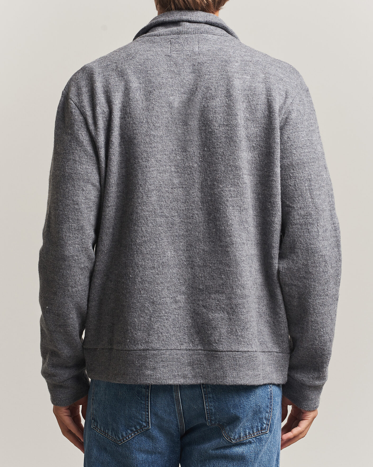 Herre | Trøjer | NN07 | Soft Boiled Wool Full Zip Dark Grey Melange