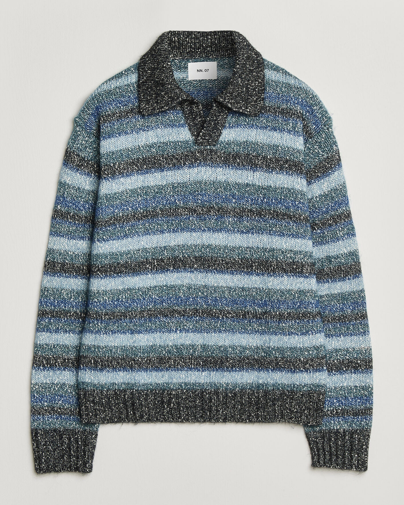 Herre | Trøjer | NN07 | Erling Striped Knitted Polo Navy Multi