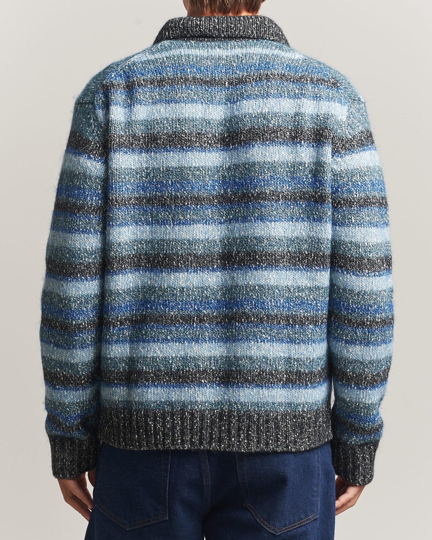 Herre | Trøjer | NN07 | Erling Striped Knitted Polo Navy Multi