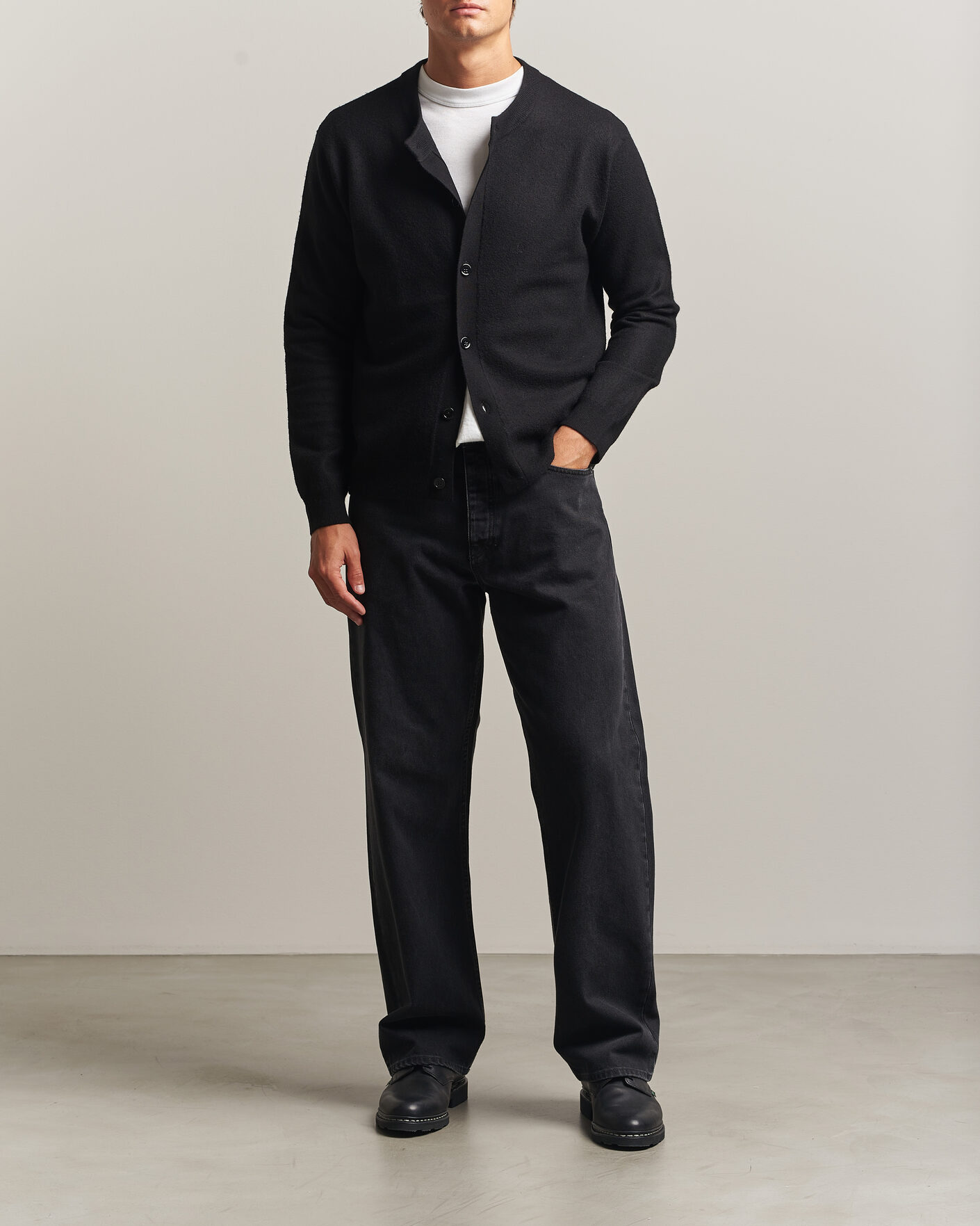 Herre | Trøjer | NN07 | Jasper Soft Boiled Wool Cardigan Black