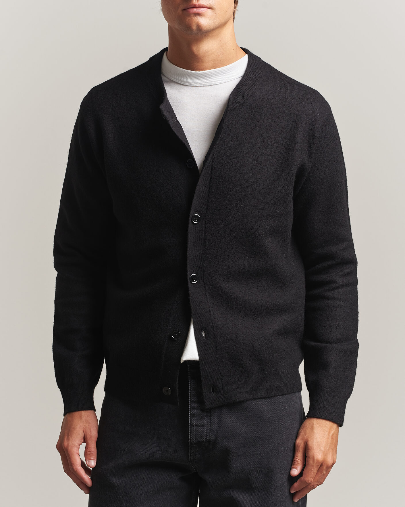 Herre | Trøjer | NN07 | Jasper Soft Boiled Wool Cardigan Black