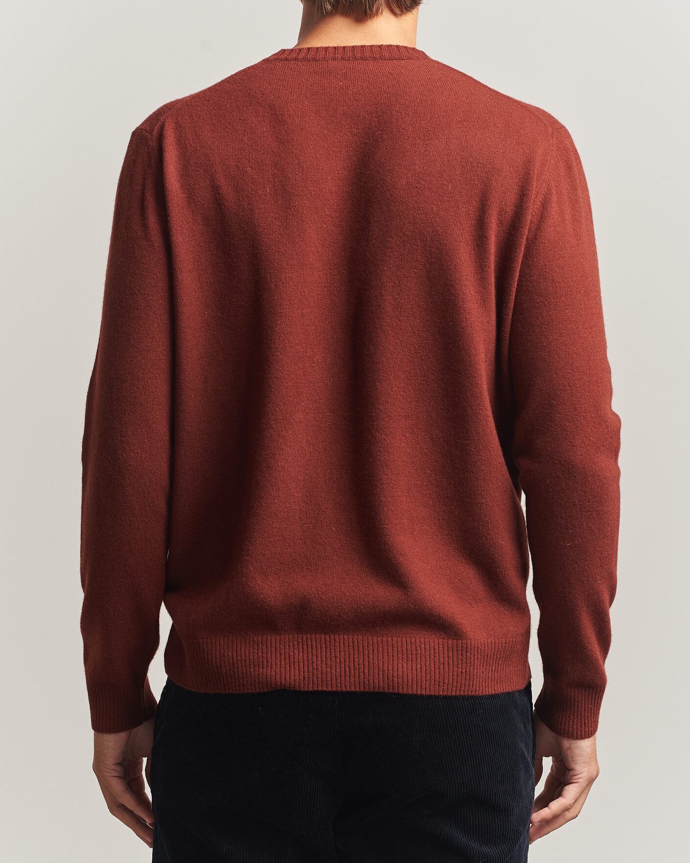 Herre | Trøjer | Oscar Jacobson | Valter Wool/Cashmere Round Neck Orange Rust