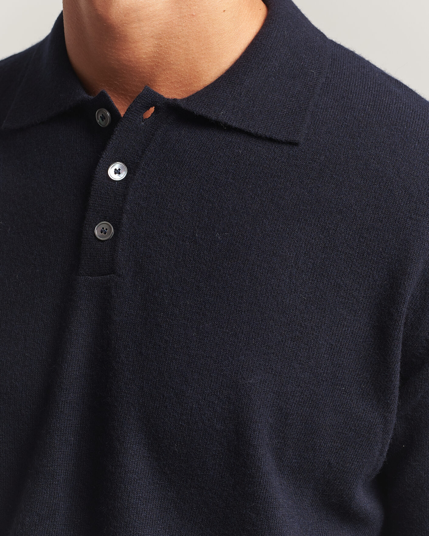 Herre | Trøjer | Oscar Jacobson | Pepe Wool/Cashmere Polo Navy