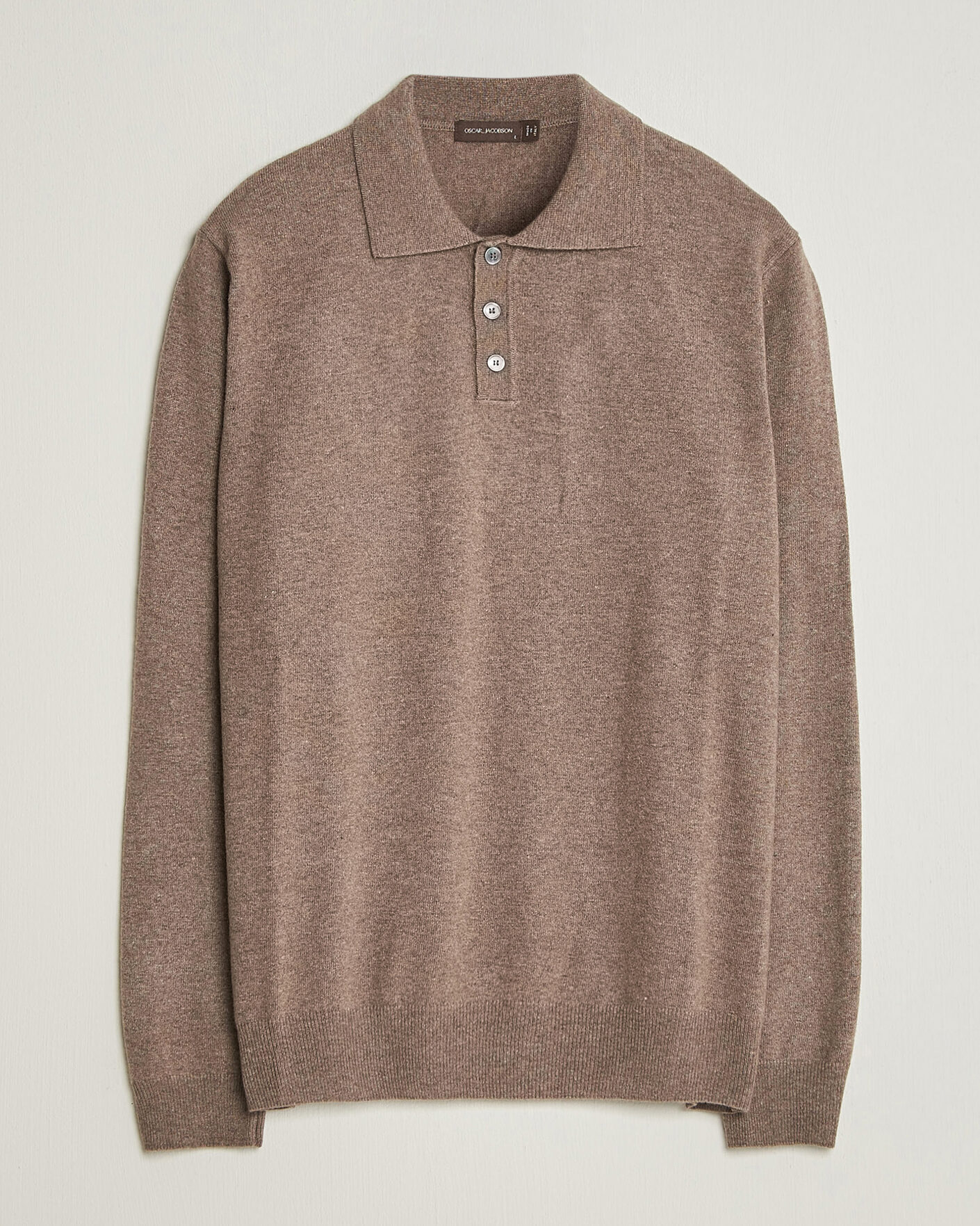 Herre | Trøjer | Oscar Jacobson | Pepe Wool/Cashmere Polo Light Brown