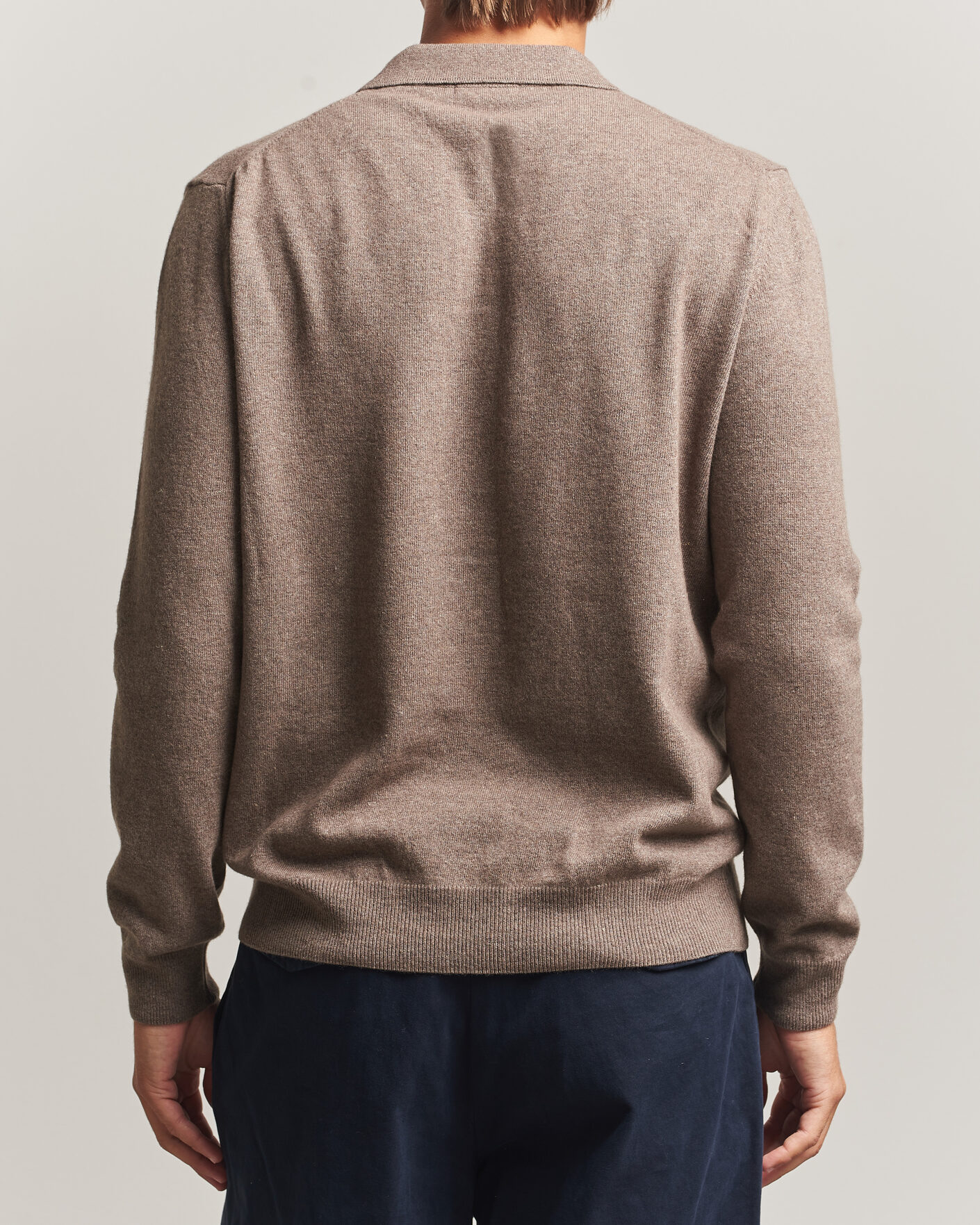 Herre | Trøjer | Oscar Jacobson | Pepe Wool/Cashmere Polo Light Brown