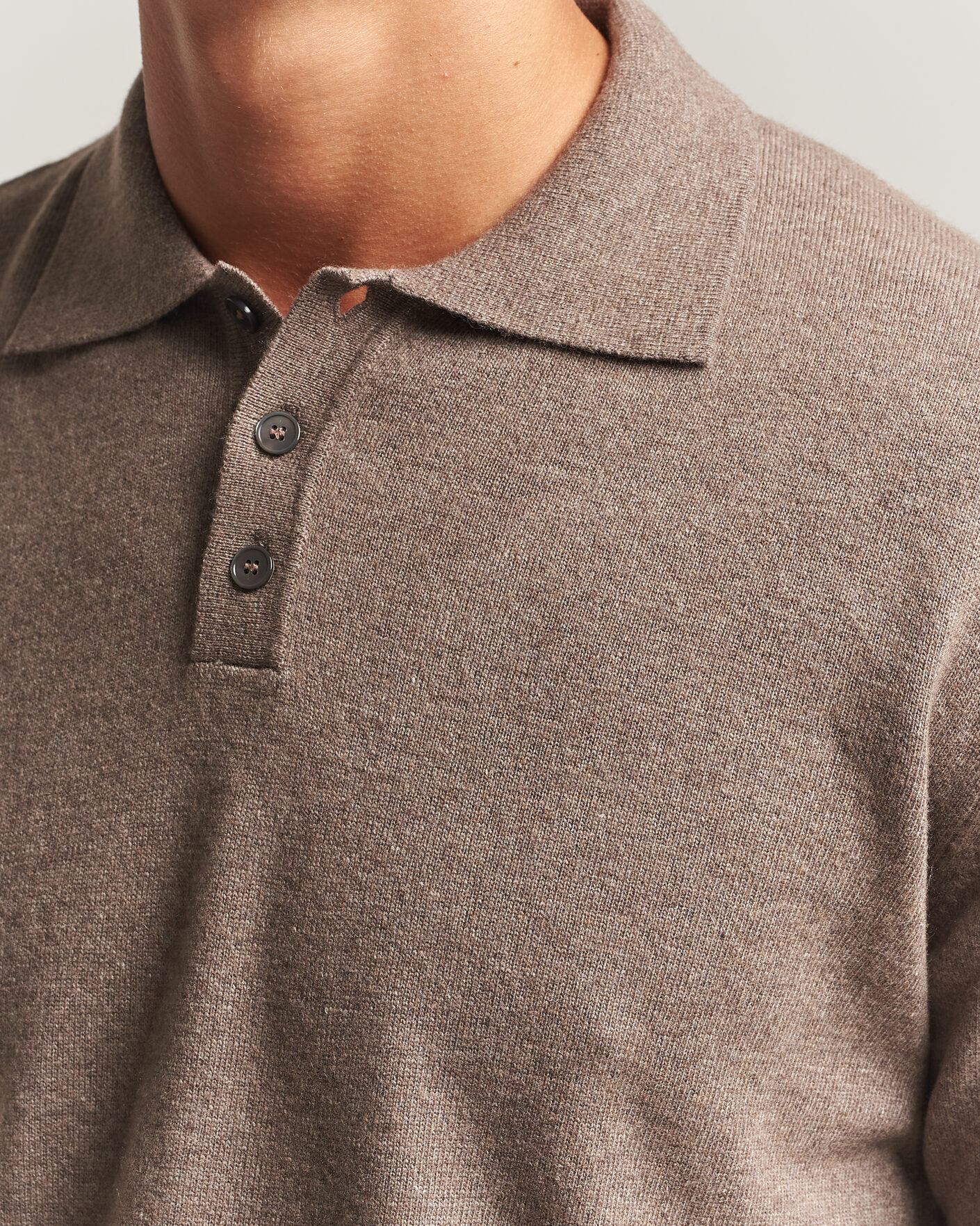 Herre | Trøjer | Oscar Jacobson | Pepe Wool/Cashmere Polo Light Brown