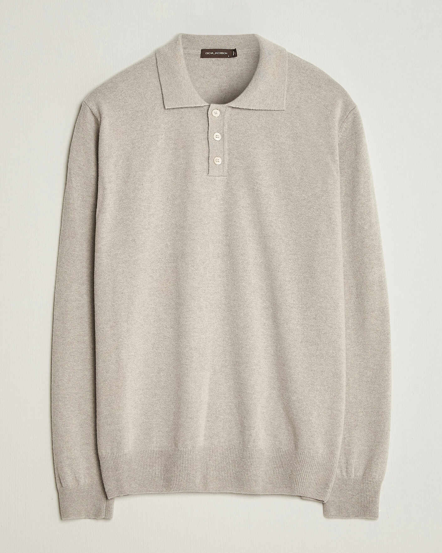 Herre | Trøjer | Oscar Jacobson | Pepe Wool/Cashmere Polo Light Beige