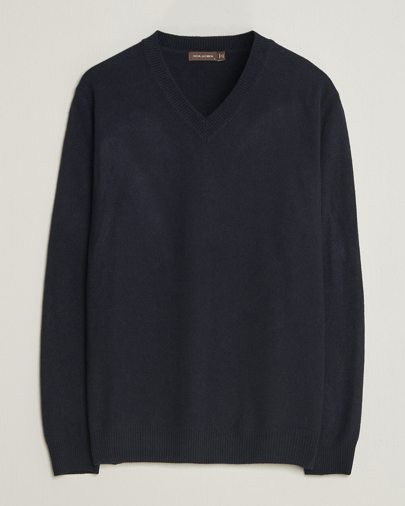 Herre | Trøjer | Oscar Jacobson | Gregor Wool/Cashmere V-Neck Navy