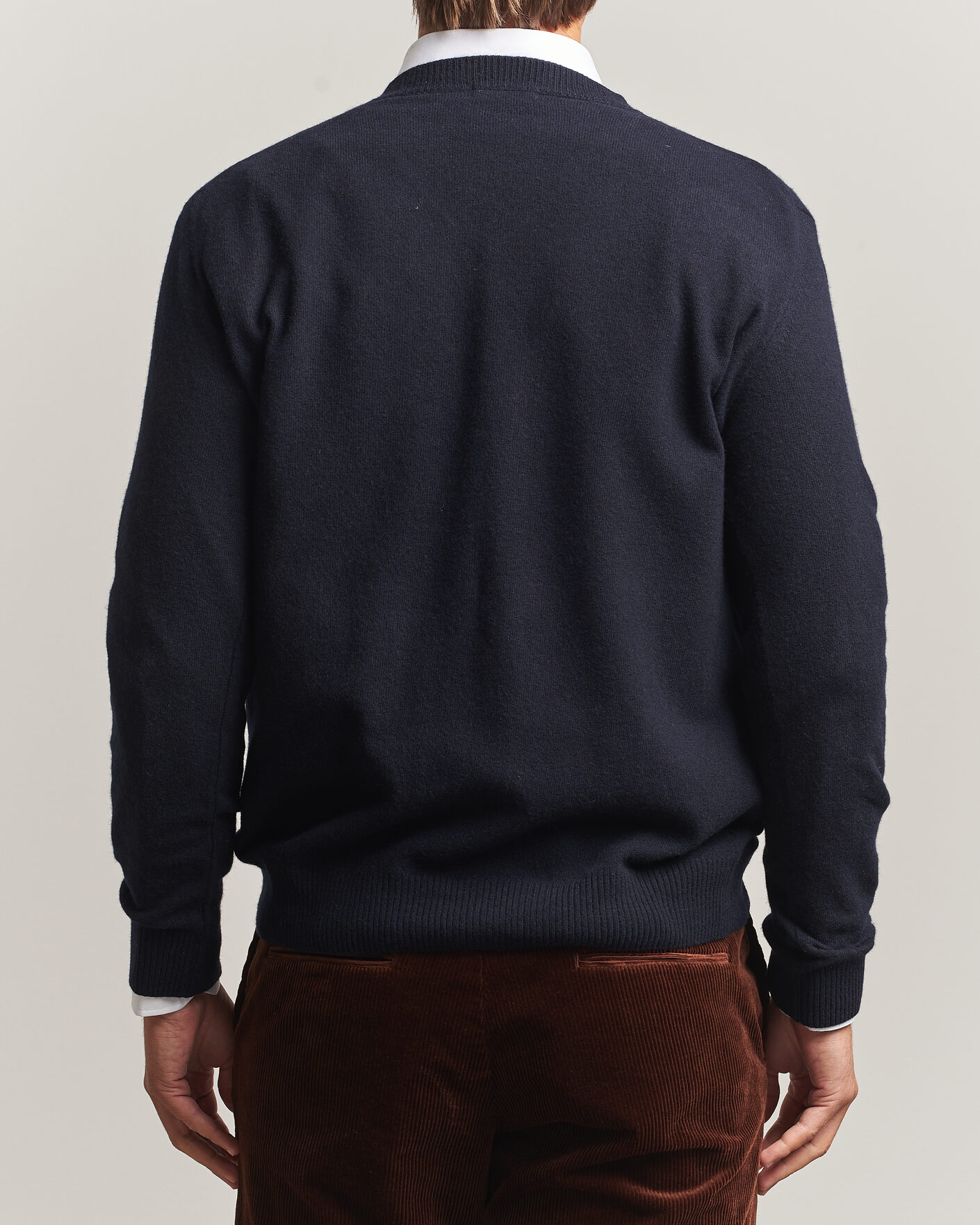 Herre | Trøjer | Oscar Jacobson | Gregor Wool/Cashmere V-Neck Navy