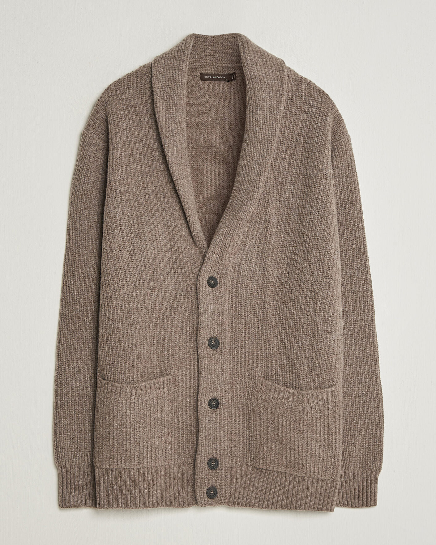 Herre | Trøjer | Oscar Jacobson | Roland Wool Cardigan Beige
