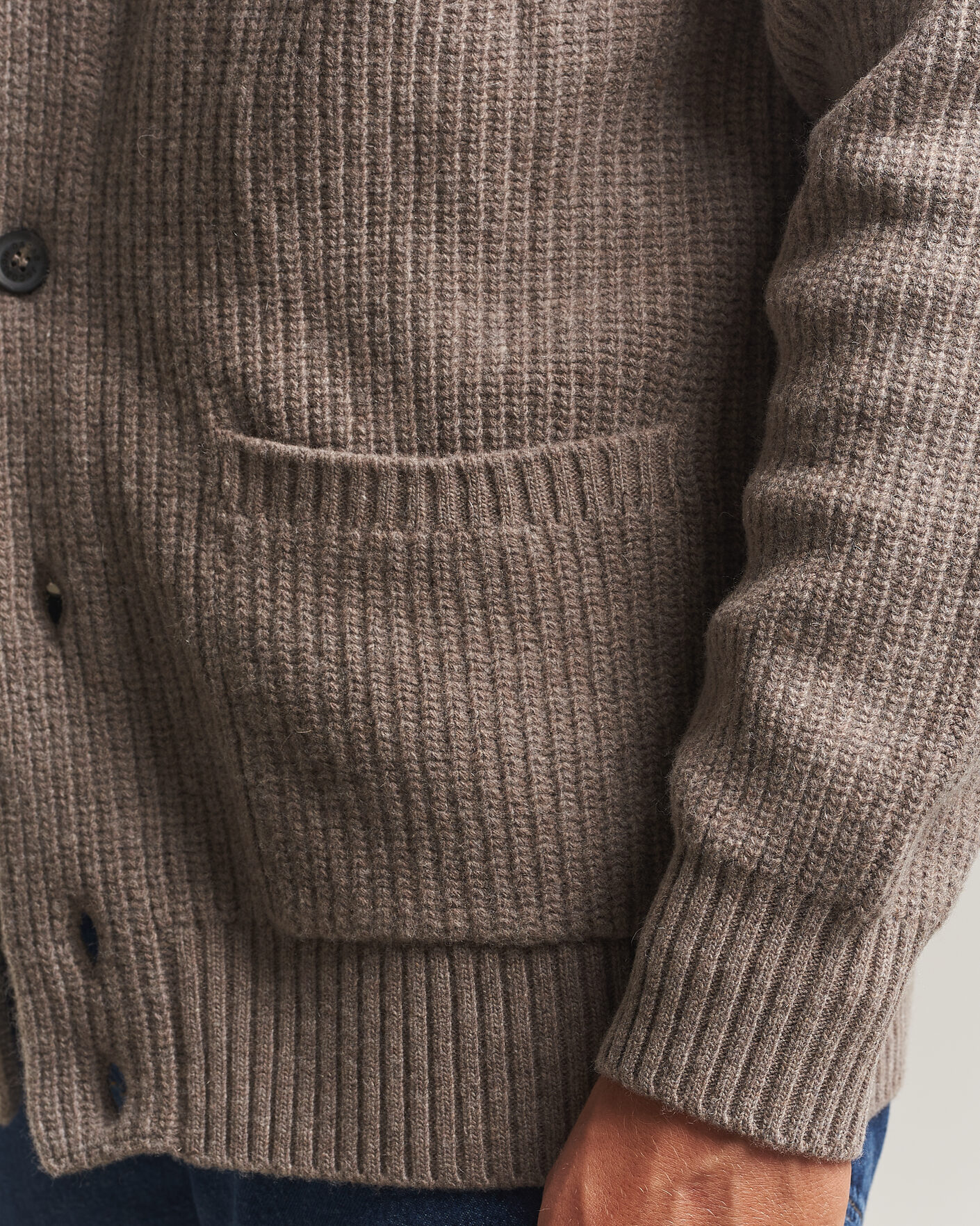 Herre | Trøjer | Oscar Jacobson | Roland Wool Cardigan Beige