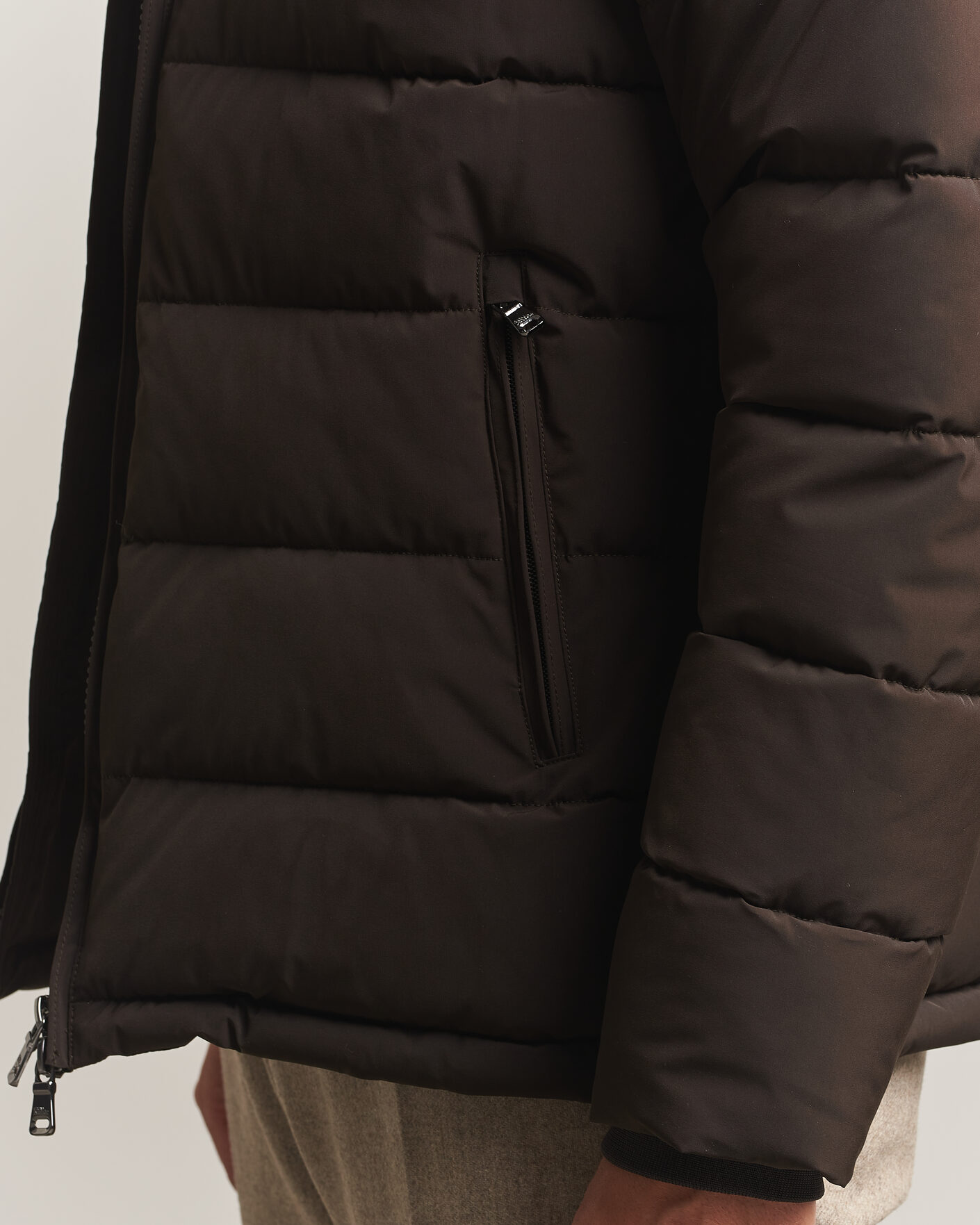 Herre | Jakker | Oscar Jacobson | Hooded Puffer Jacket Brown