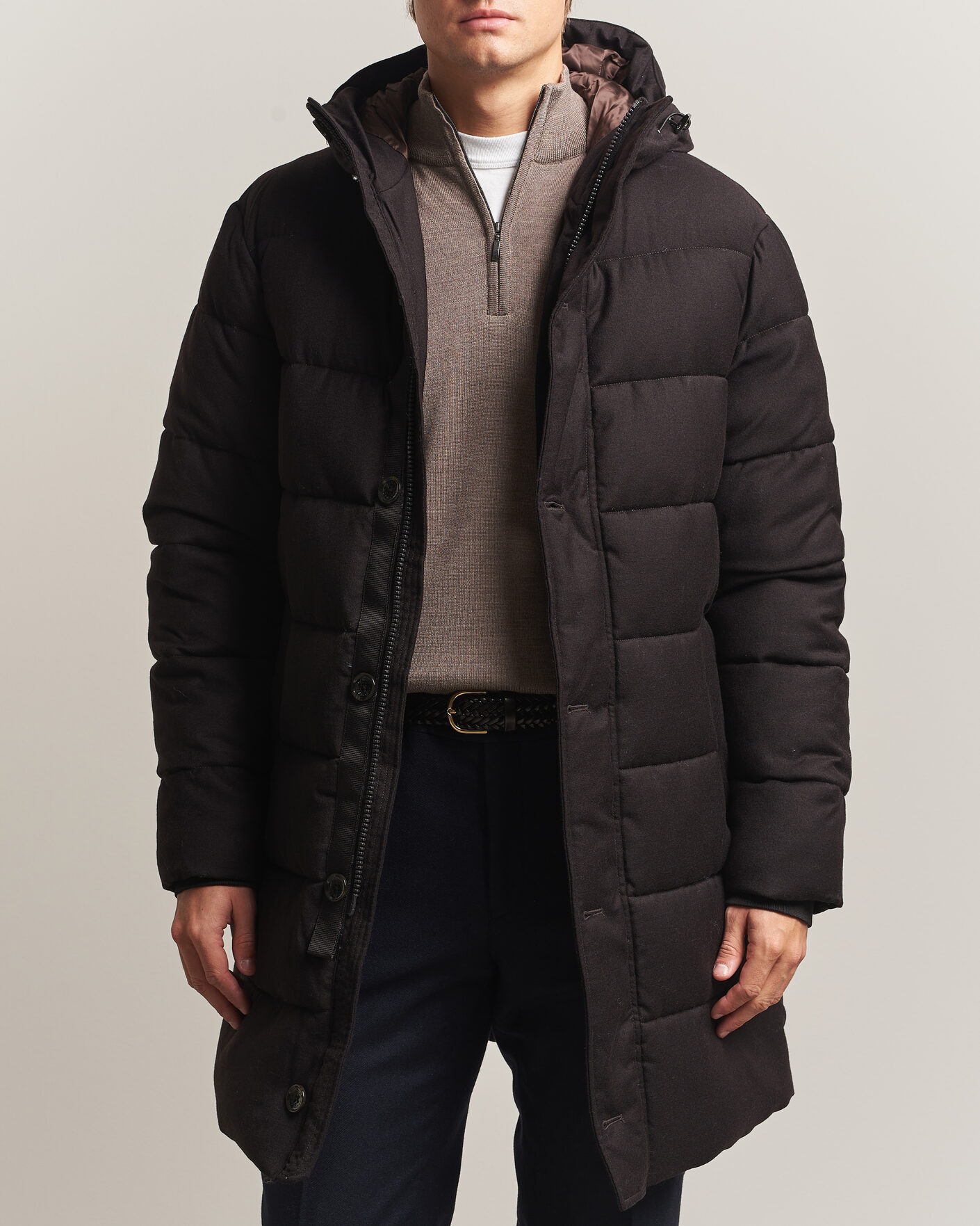 Herre | Jakker | Oscar Jacobson | Padded Flannel Parka Brown