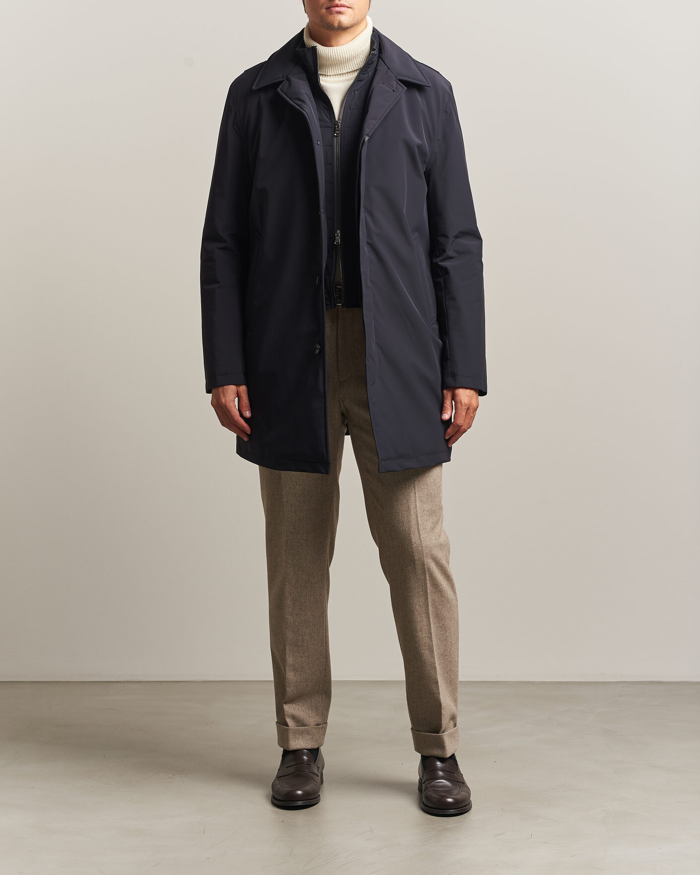 Herre | Jakker | Oscar Jacobson | Zipped Padded Car Coat Navy