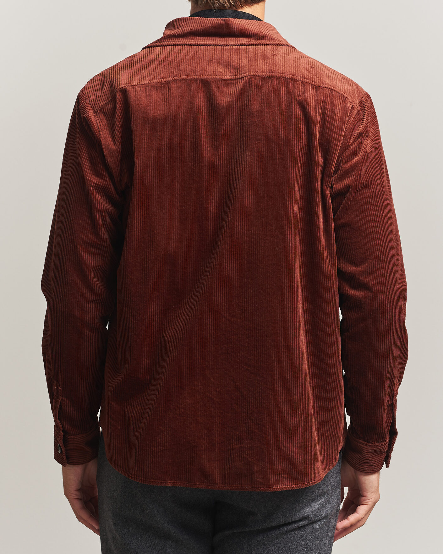 Herre | Skjorter | Oscar Jacobson | Magnus Cord Shirt Jacket Burgundy