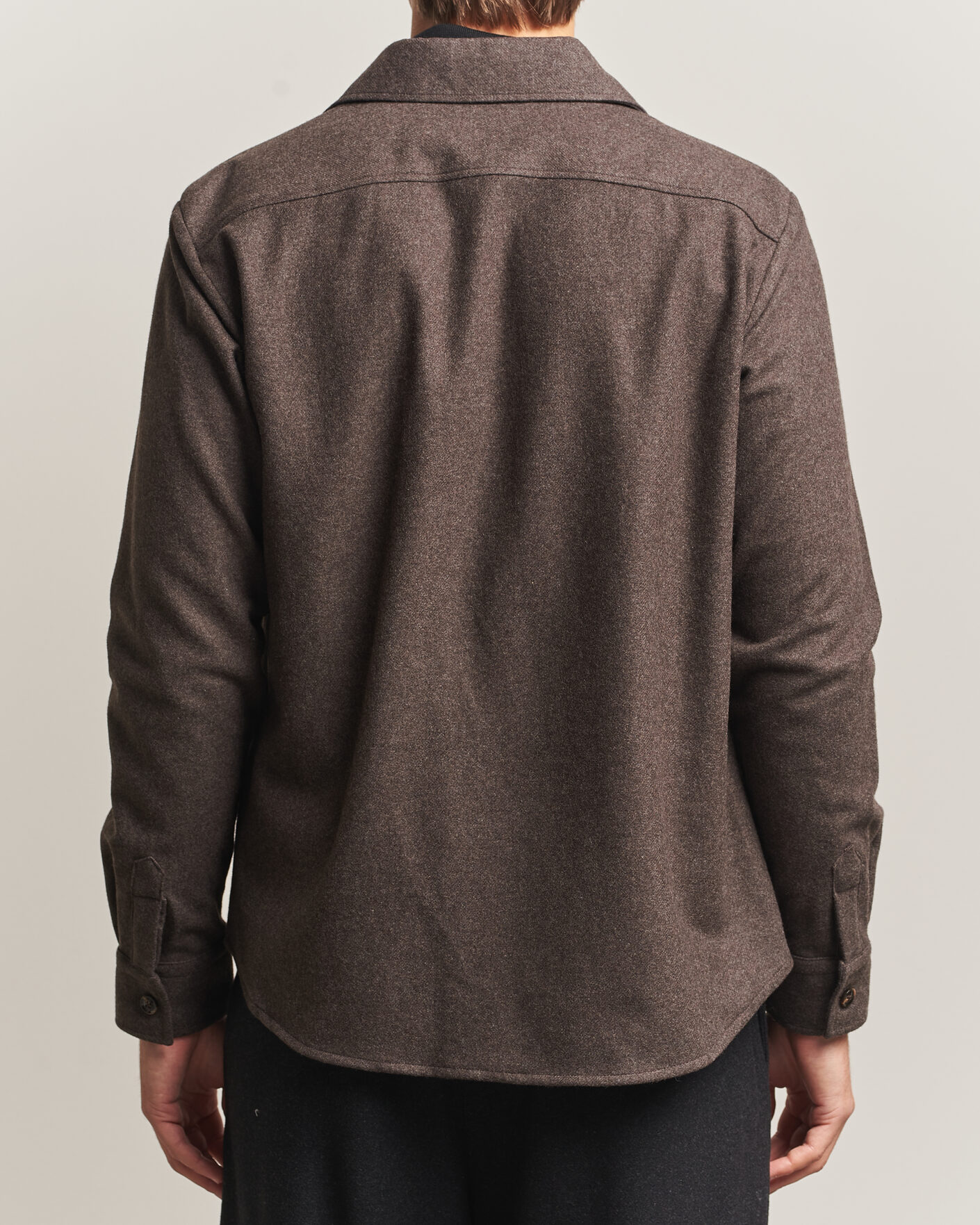 Herre | Skjorter | Oscar Jacobson | Magnus Wool Shirt Jacket Brown