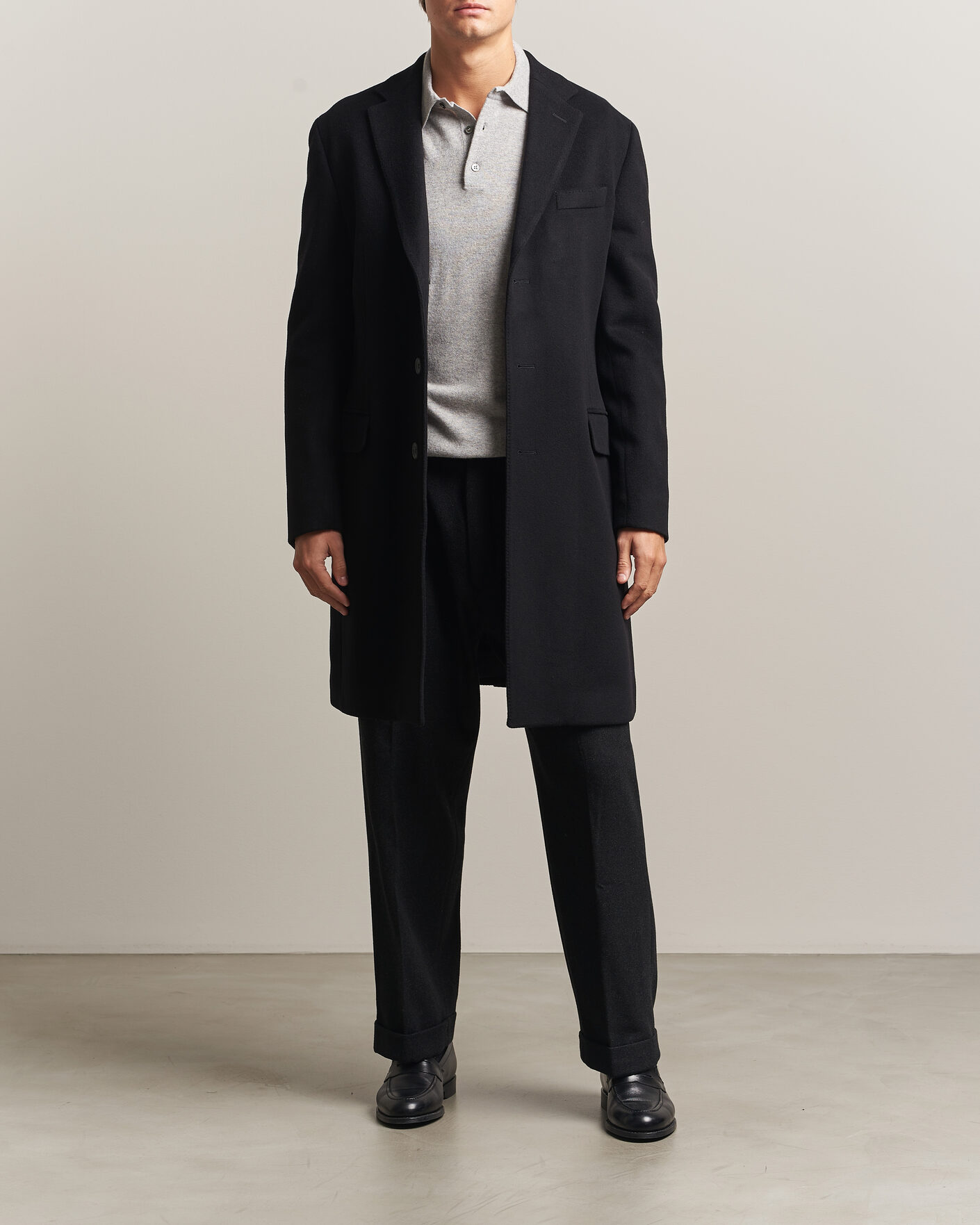 Herre | Jakker | Oscar Jacobson | Sergio Wool Coat Black