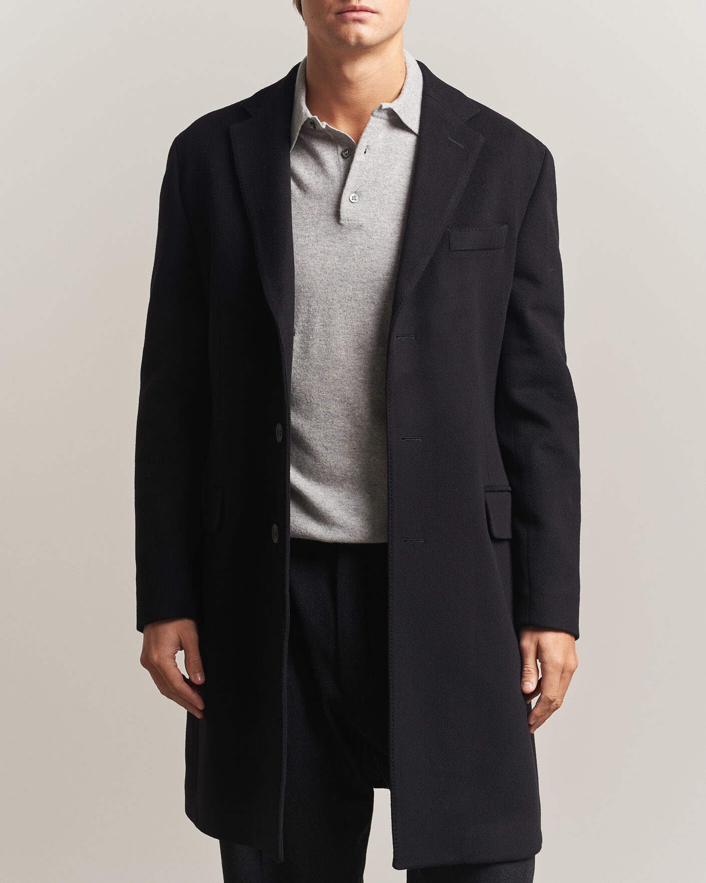 Herre | Jakker | Oscar Jacobson | Sergio Wool Coat Black