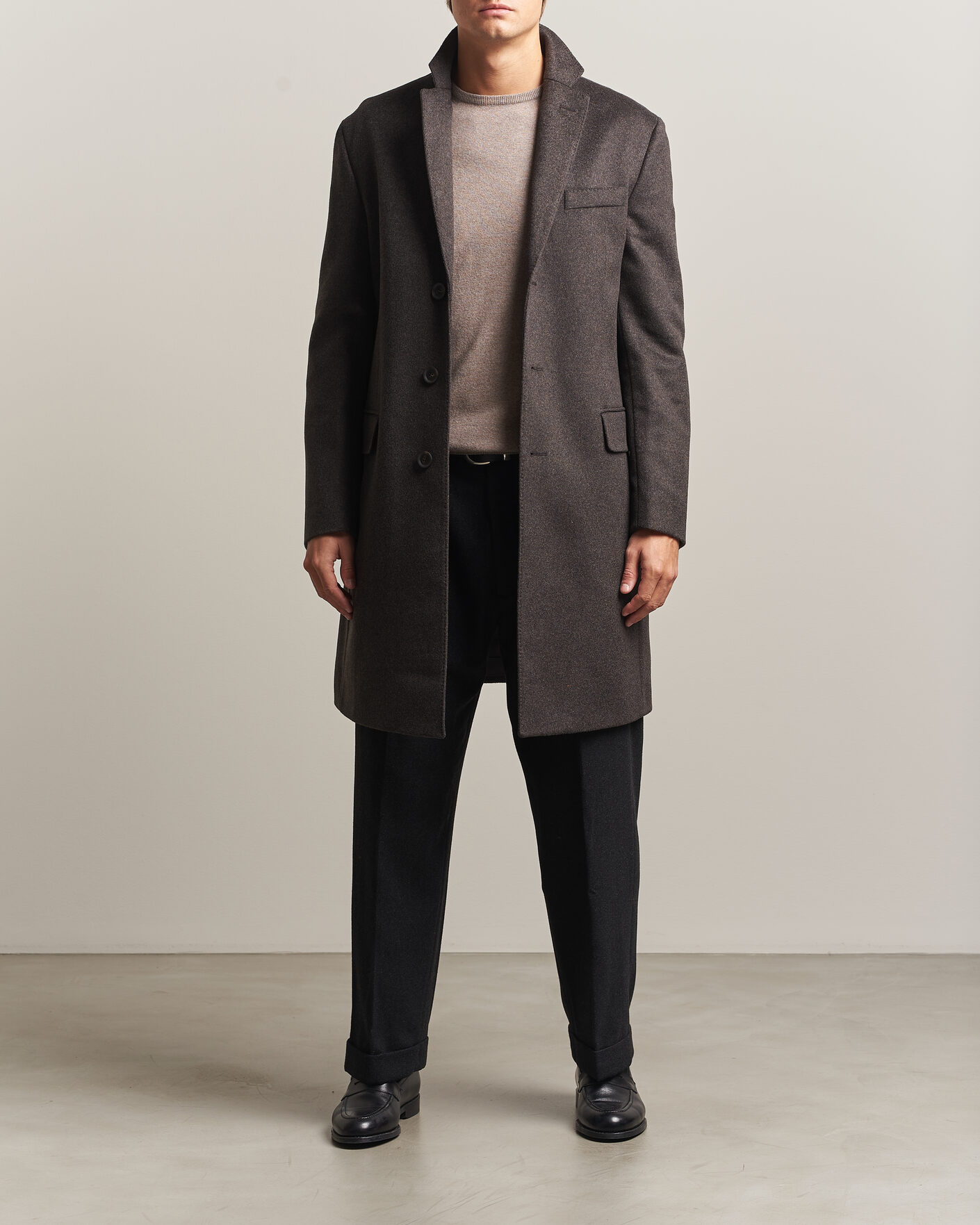 Herre | Jakker | Oscar Jacobson | Sergio Wool Coat Brown