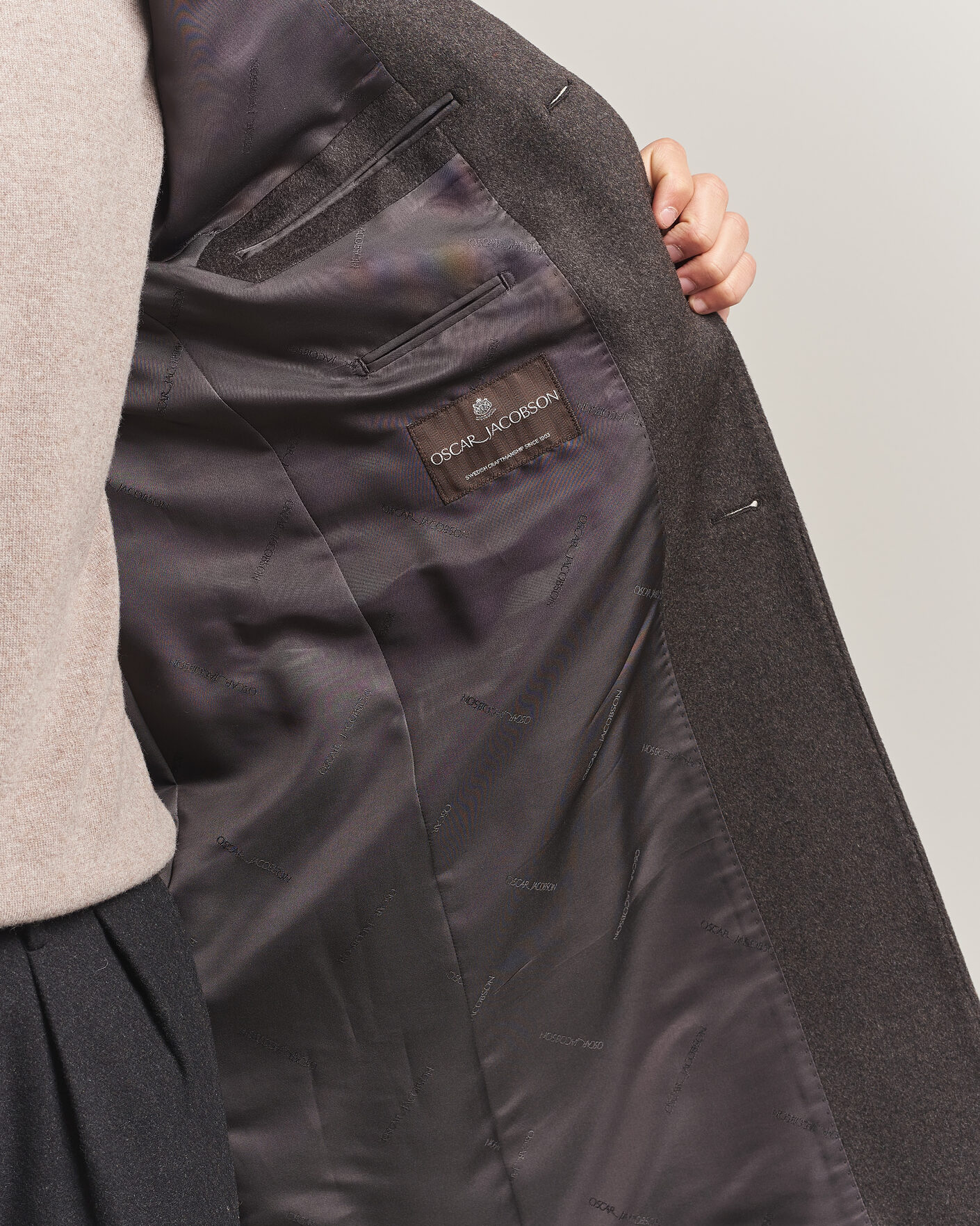 Herre | Jakker | Oscar Jacobson | Sergio Wool Coat Brown