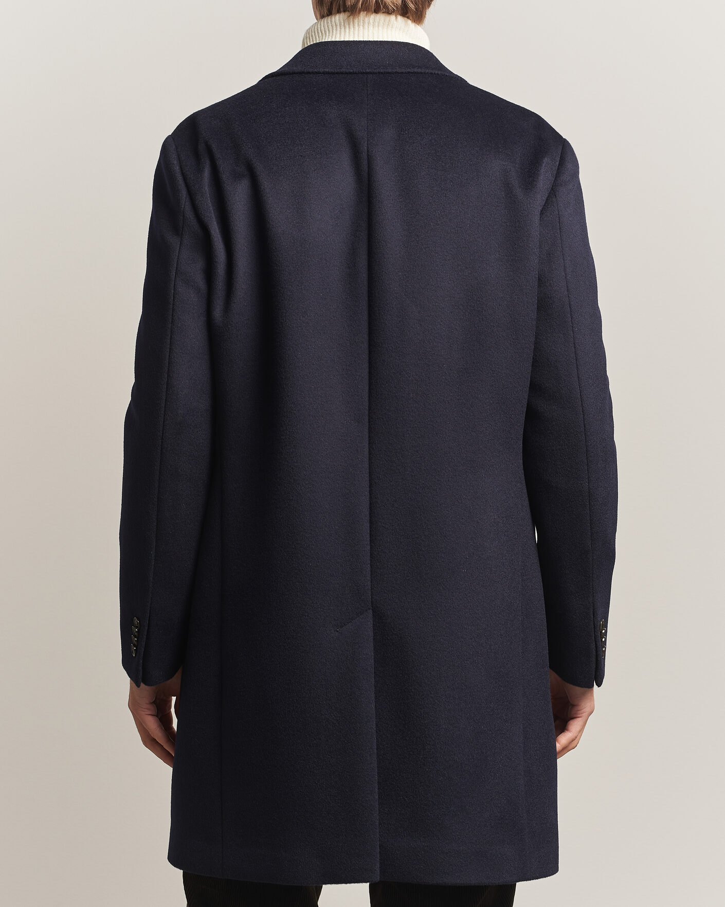 Herre | Jakker | Oscar Jacobson | Single Breasted Wool Coat Navy