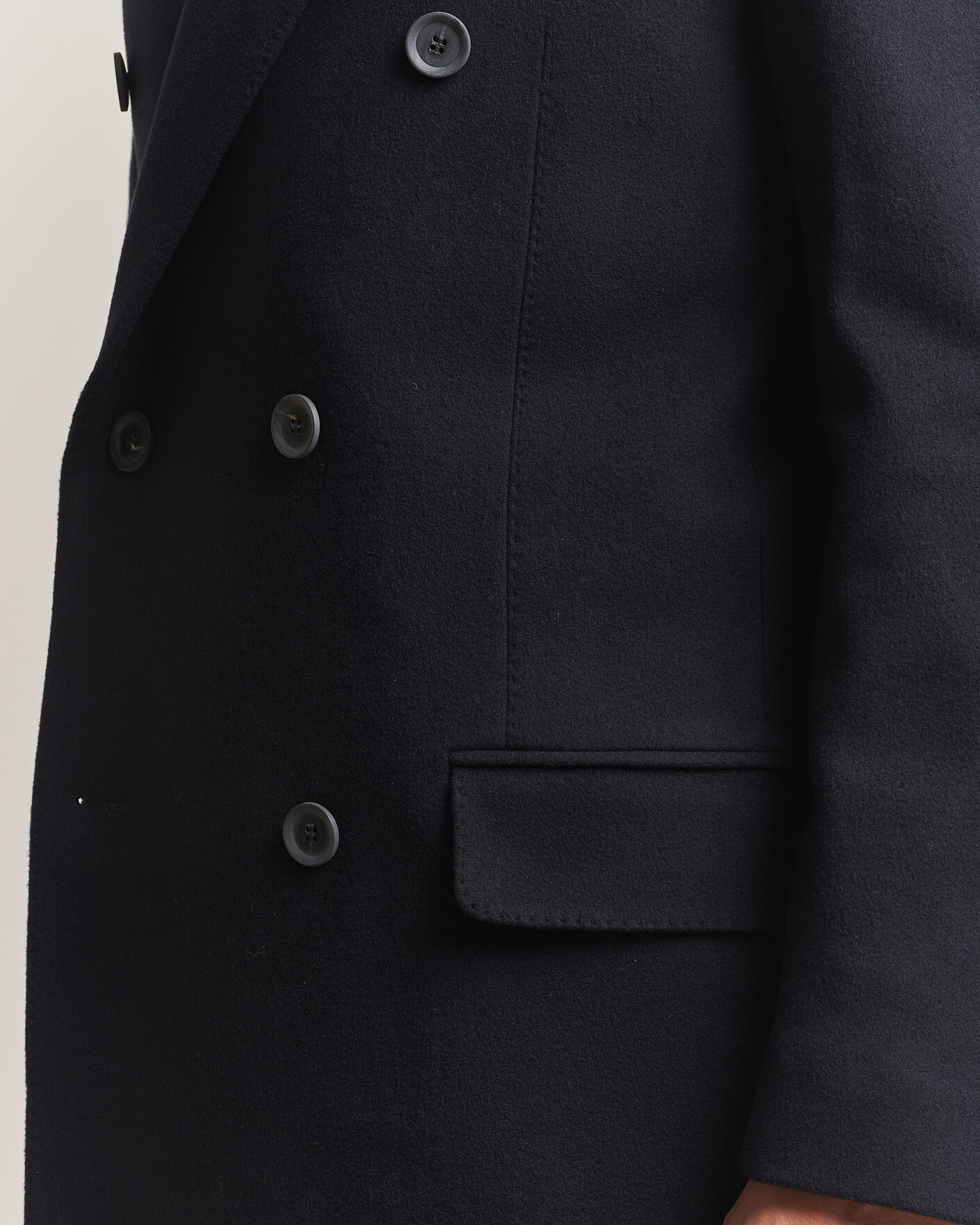 Herre | Jakker | Oscar Jacobson | Sicily Double Breasted Wool Coat Navy
