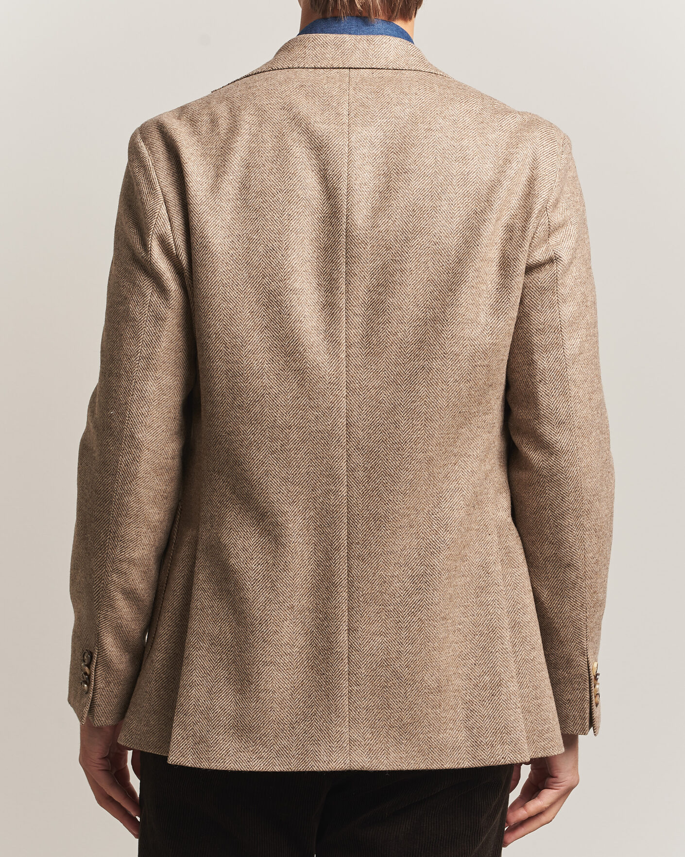 Herre | Blazere & jakker | Oscar Jacobson | Fogerty Herringbone Wool Blazer Beige