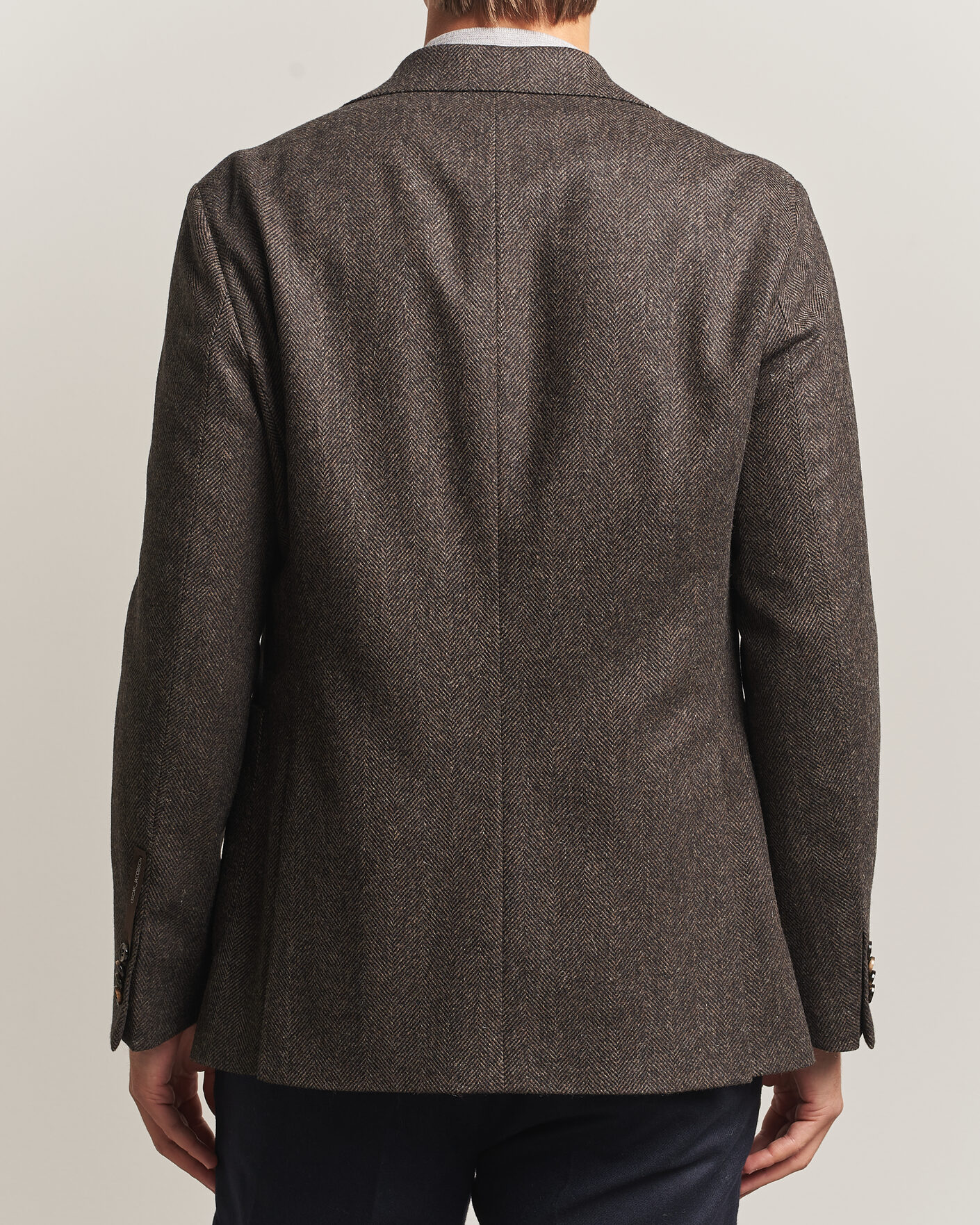 Herre | Blazere & jakker | Oscar Jacobson | Fogerty Herringbone Wool Blazer Brown