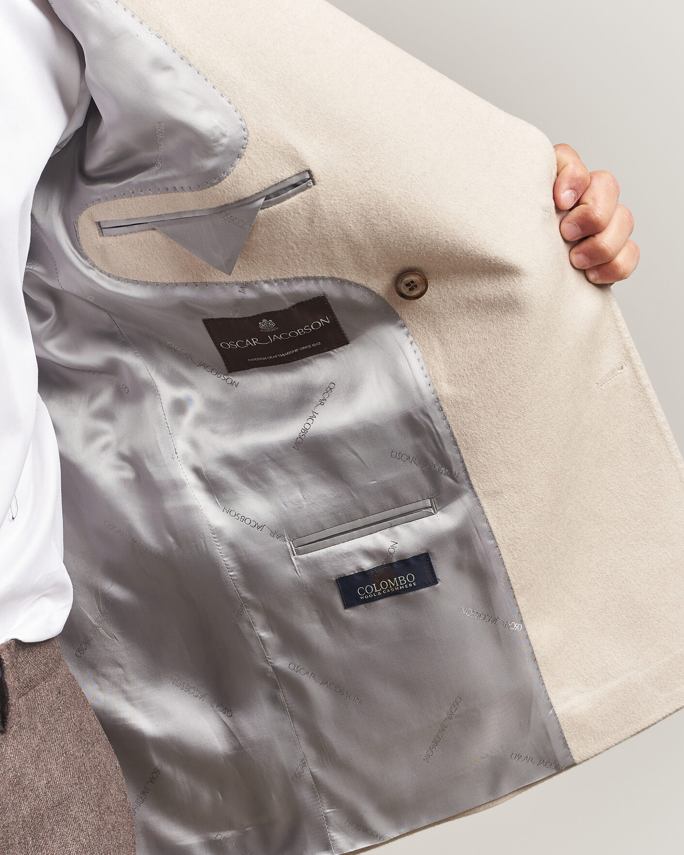 Herre | Blazere & jakker | Oscar Jacobson | Richard Wool/Cashmere DB Blazer Creme