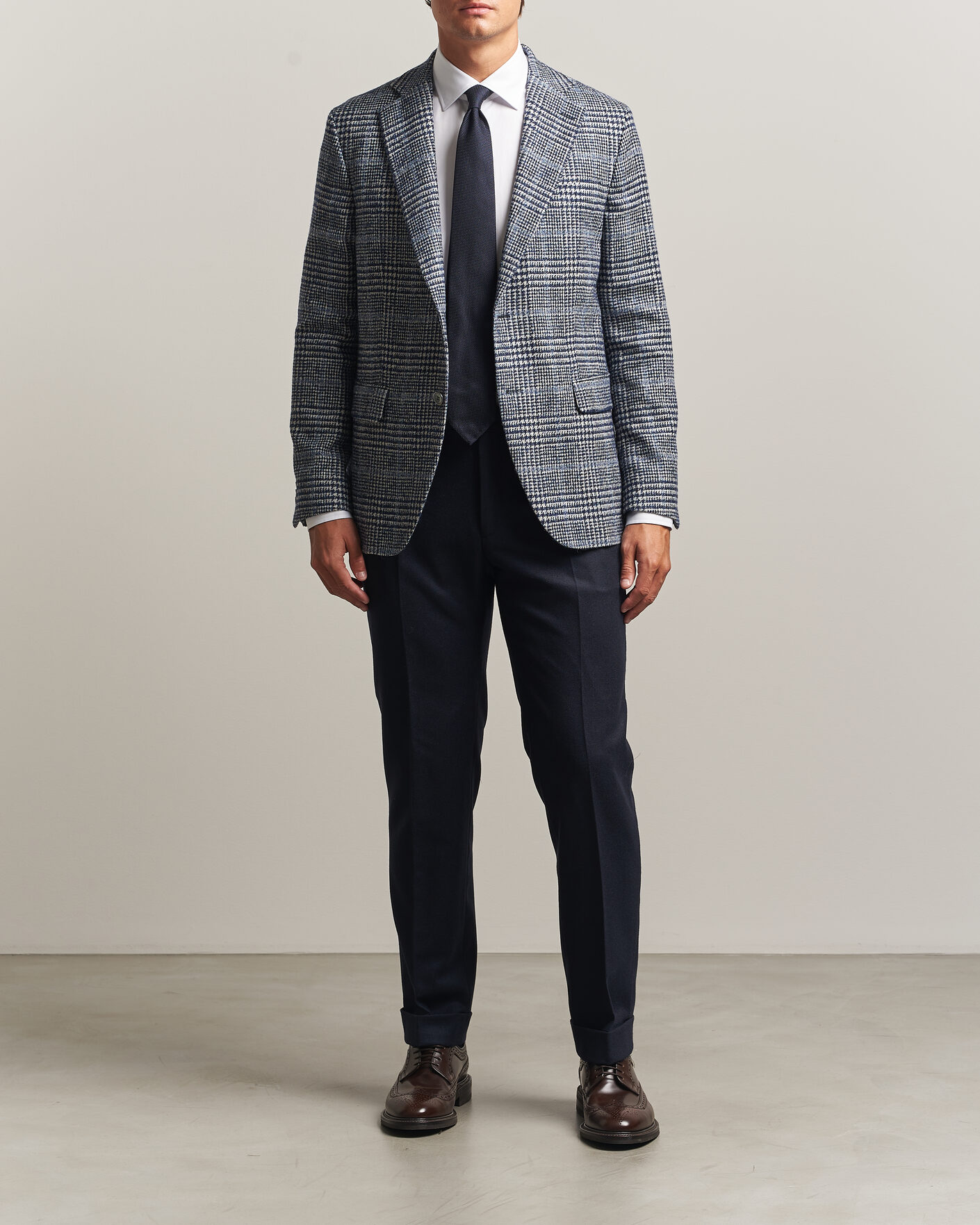 Herre | Blazere & jakker | Oscar Jacobson | Fogerty Checked Wool/Alpaca Blazer Blue