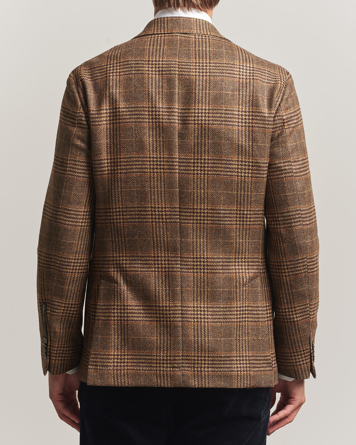 Herre | Blazere & jakker | Oscar Jacobson | Ferry Patch Checked Wool/Cashmere Blazer Brown
