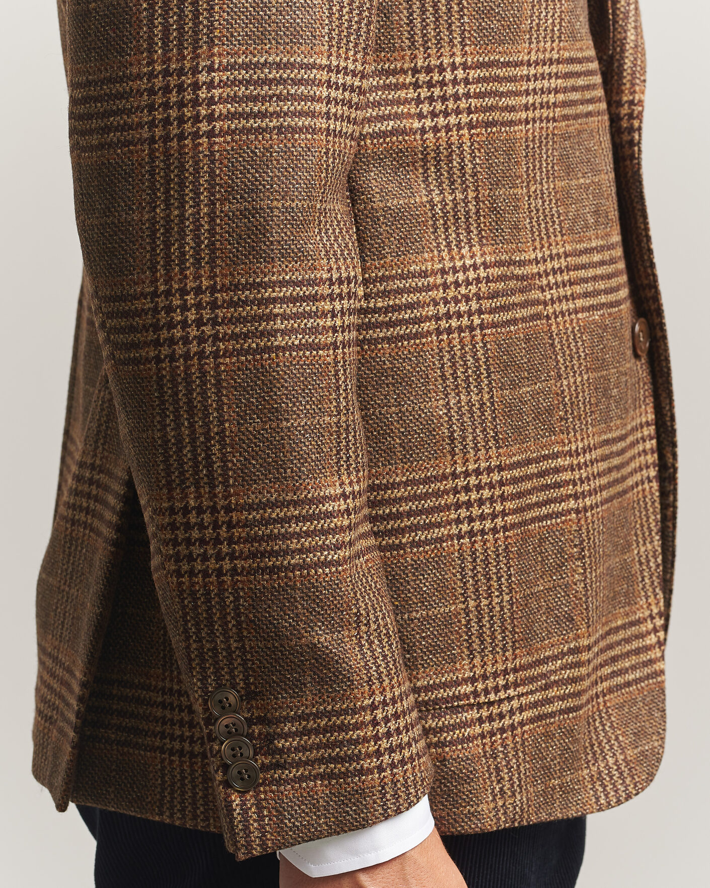 Herre | Blazere & jakker | Oscar Jacobson | Ferry Patch Checked Wool/Cashmere Blazer Brown