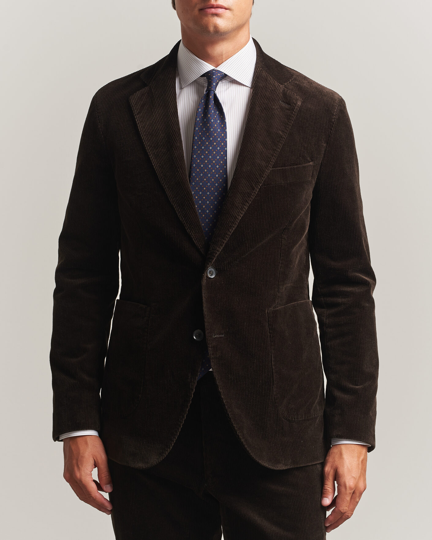 Herre | Blazere & jakker | Oscar Jacobson | Fogerty Patch Pocket Cord Blazer Dark Brown
