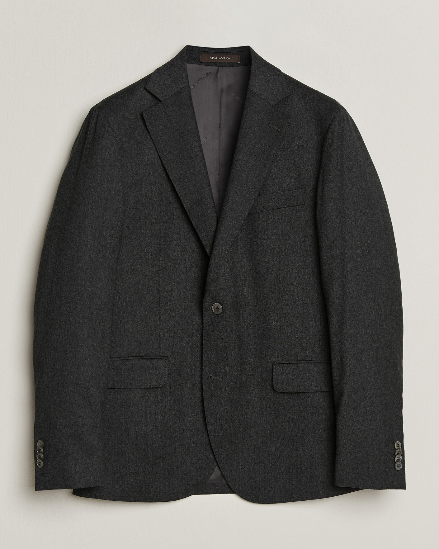 Herre | Blazere & jakker | Oscar Jacobson | Fogerty Wool Flannel Blazer Charcoal