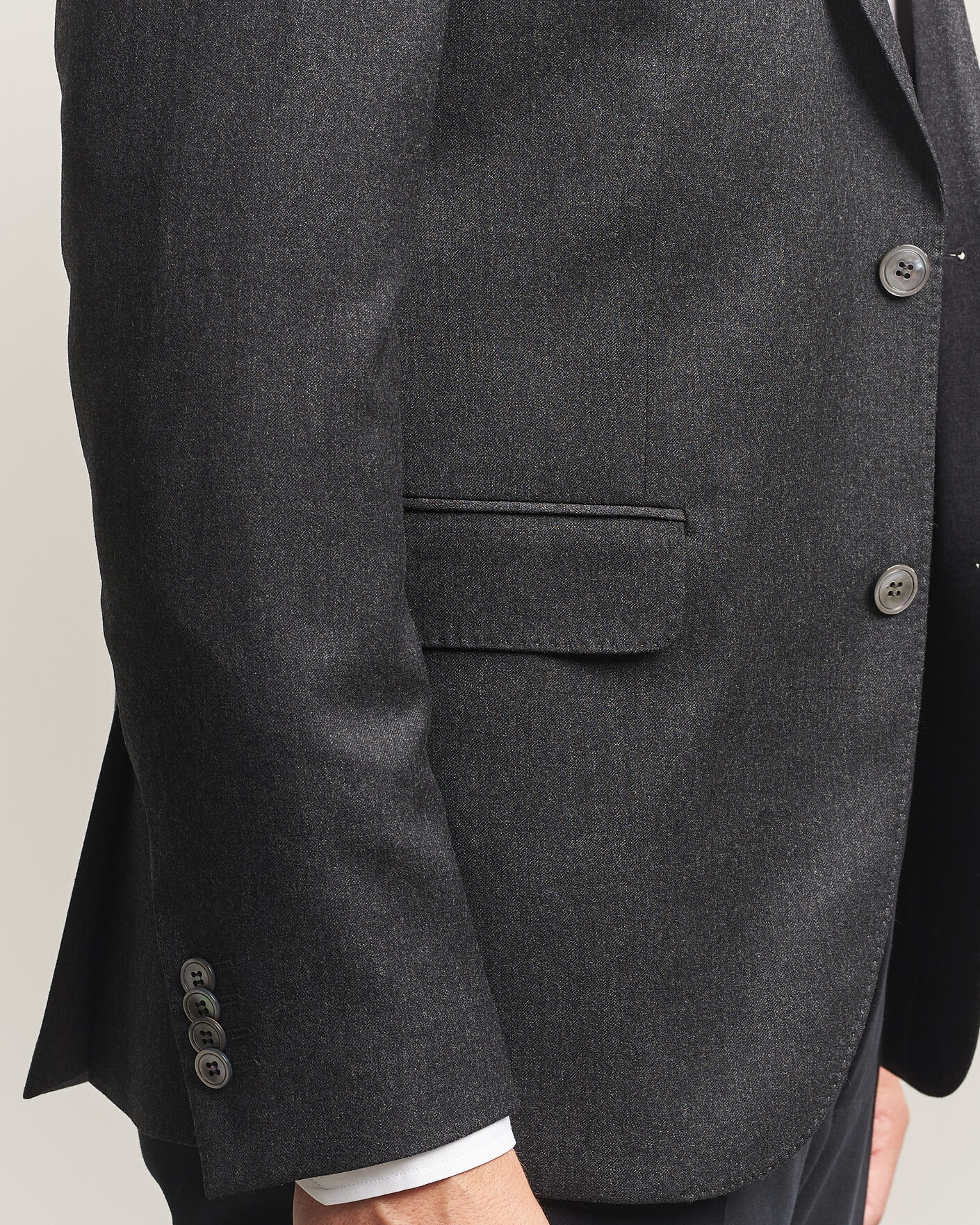 Herre | Blazere & jakker | Oscar Jacobson | Fogerty Wool Flannel Blazer Charcoal