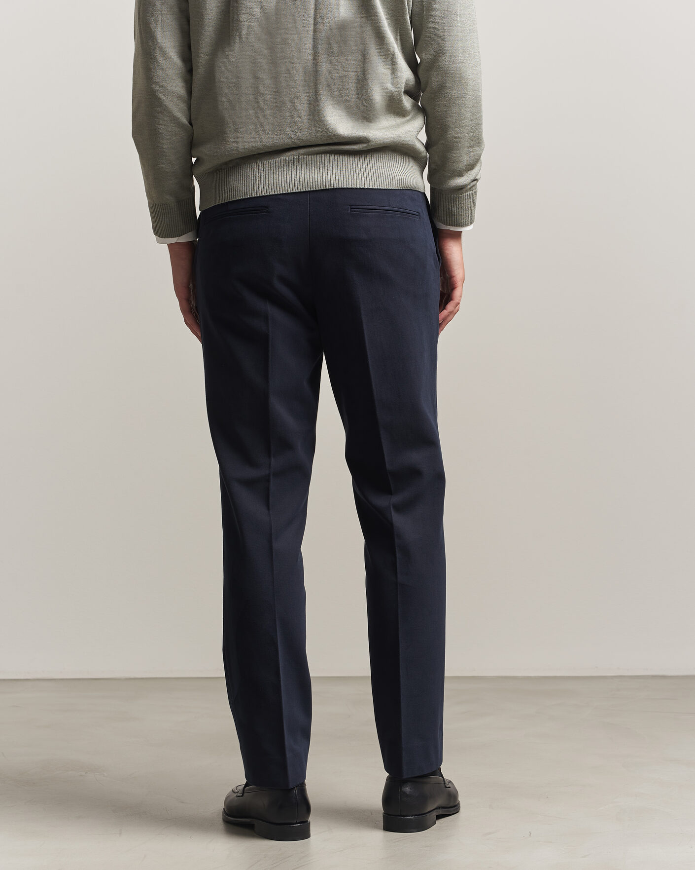 Herre | Bukser | Oscar Jacobson | Dandy Brushed Cotton Trousers Blue