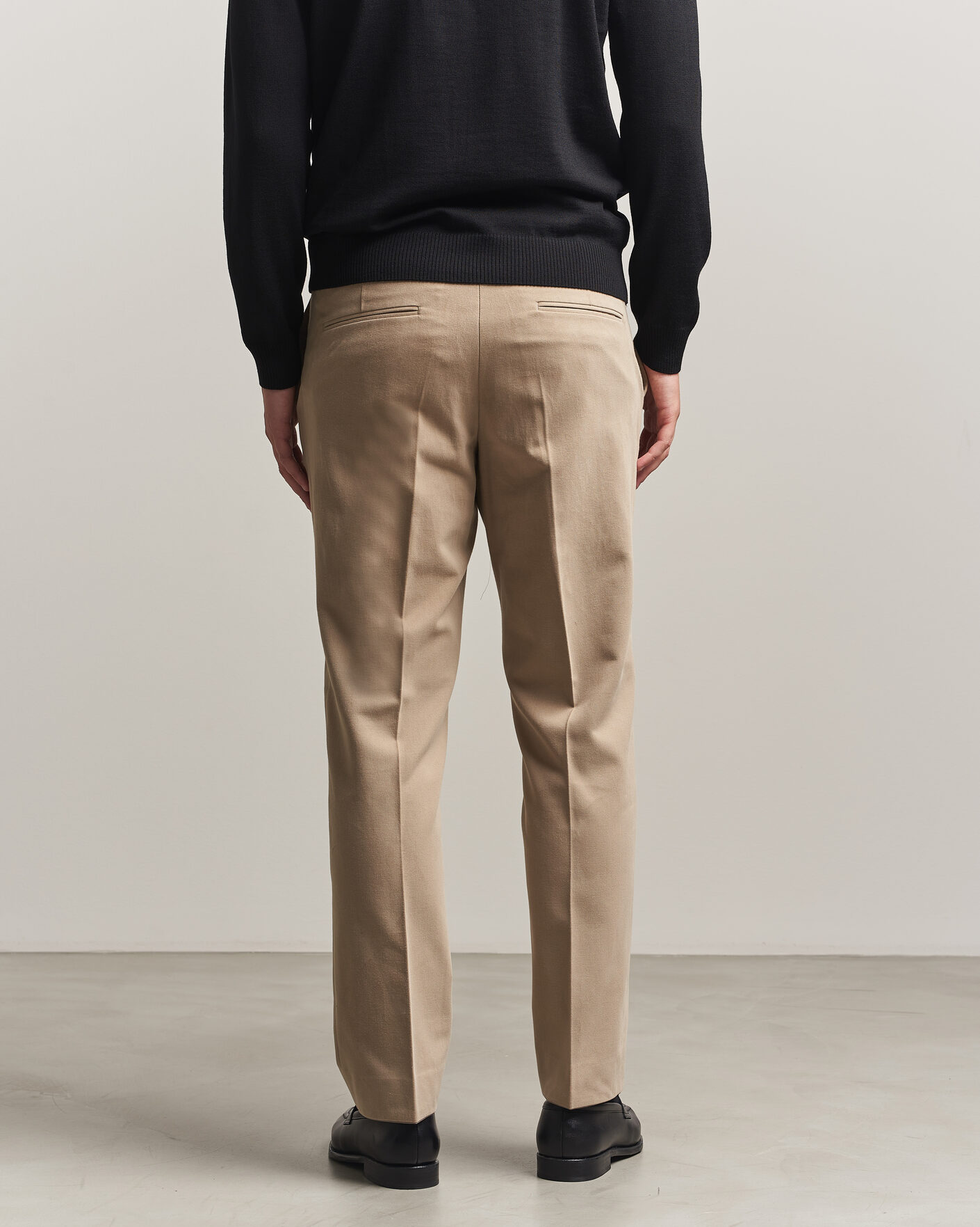 Herre | Bukser | Oscar Jacobson | Dandy Brushed Cotton Trousers Beige