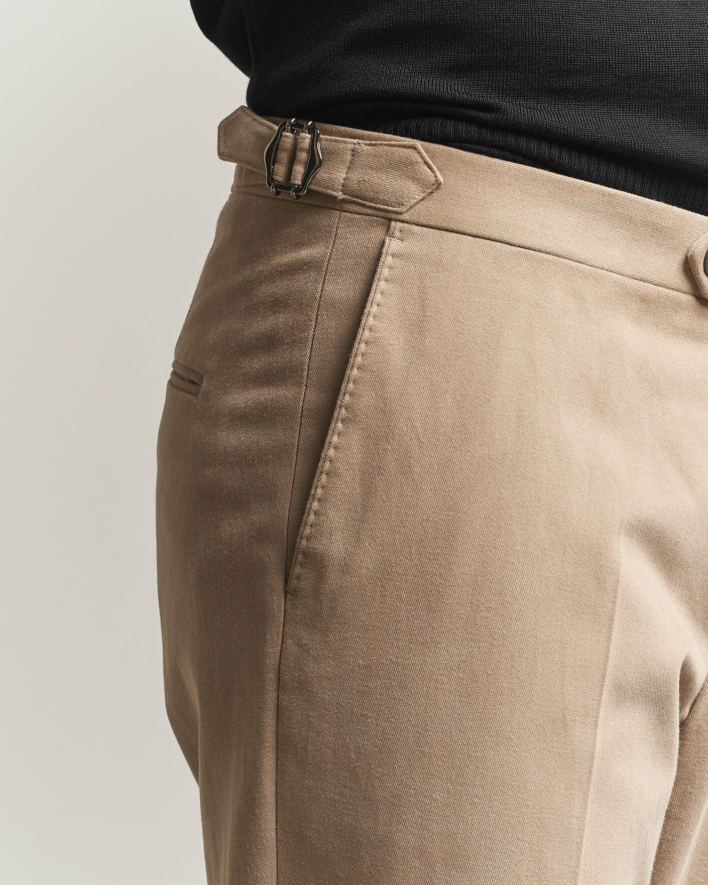 Herre | Bukser | Oscar Jacobson | Dandy Brushed Cotton Trousers Beige