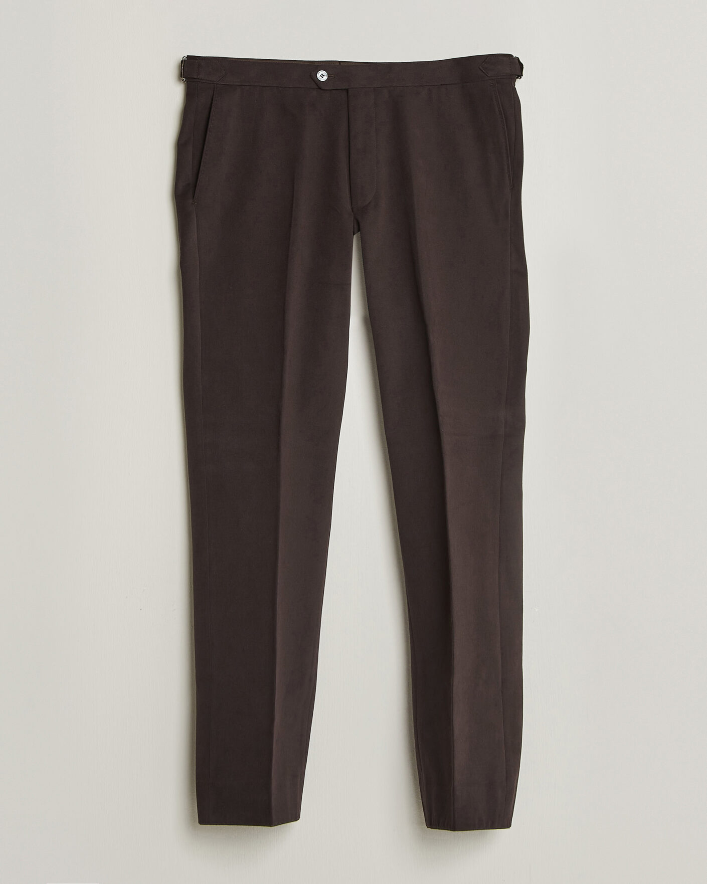 Herre | Bukser | Oscar Jacobson | Dandy Brushed Cotton Trousers Brown