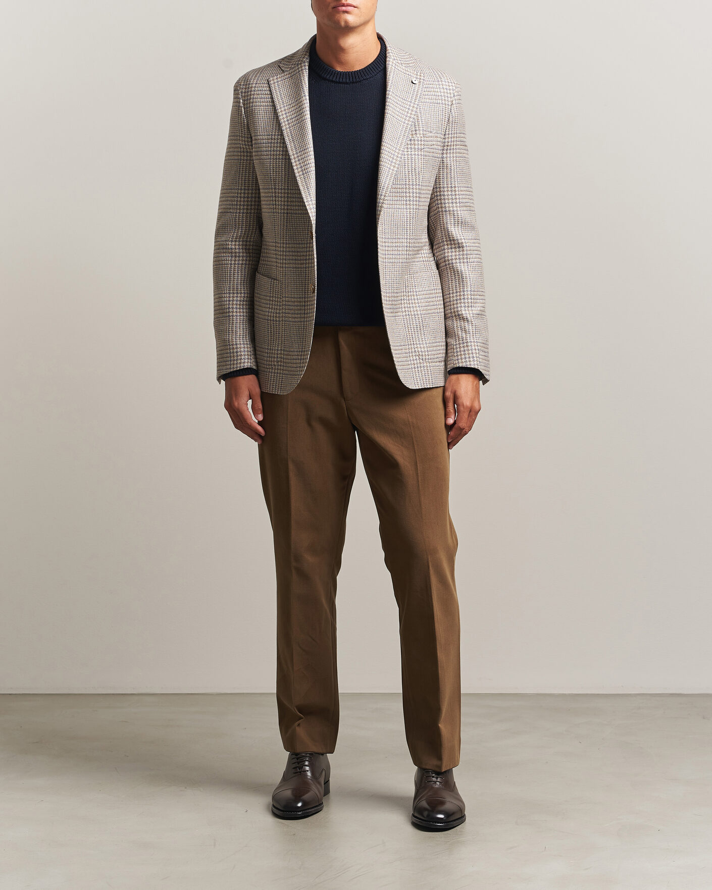 Herre | Bukser | Oscar Jacobson | Dandy Brushed Cotton Trousers Camel