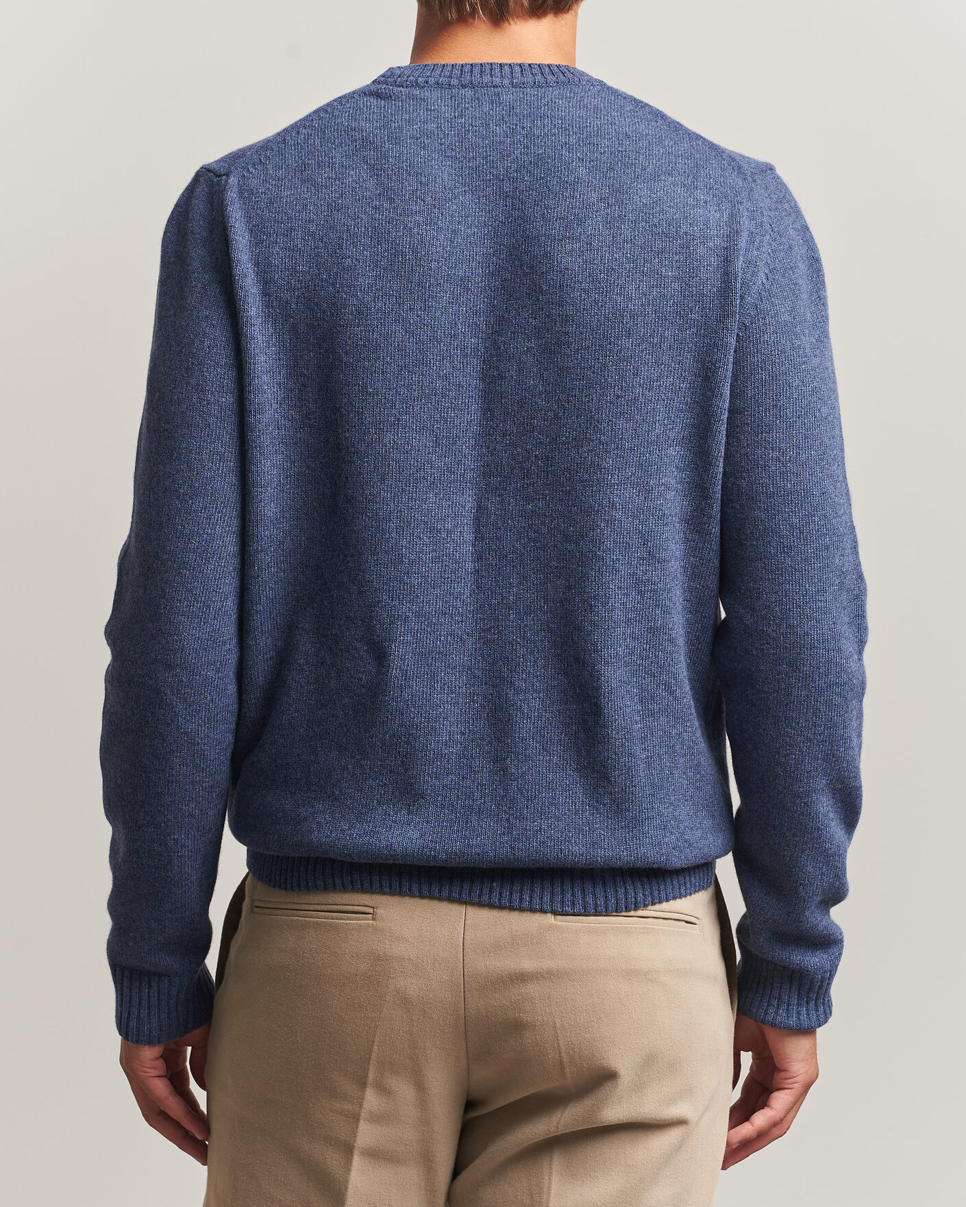 Herre | Trøjer | Stenströms | Brushed Merino Crew Neck Blue