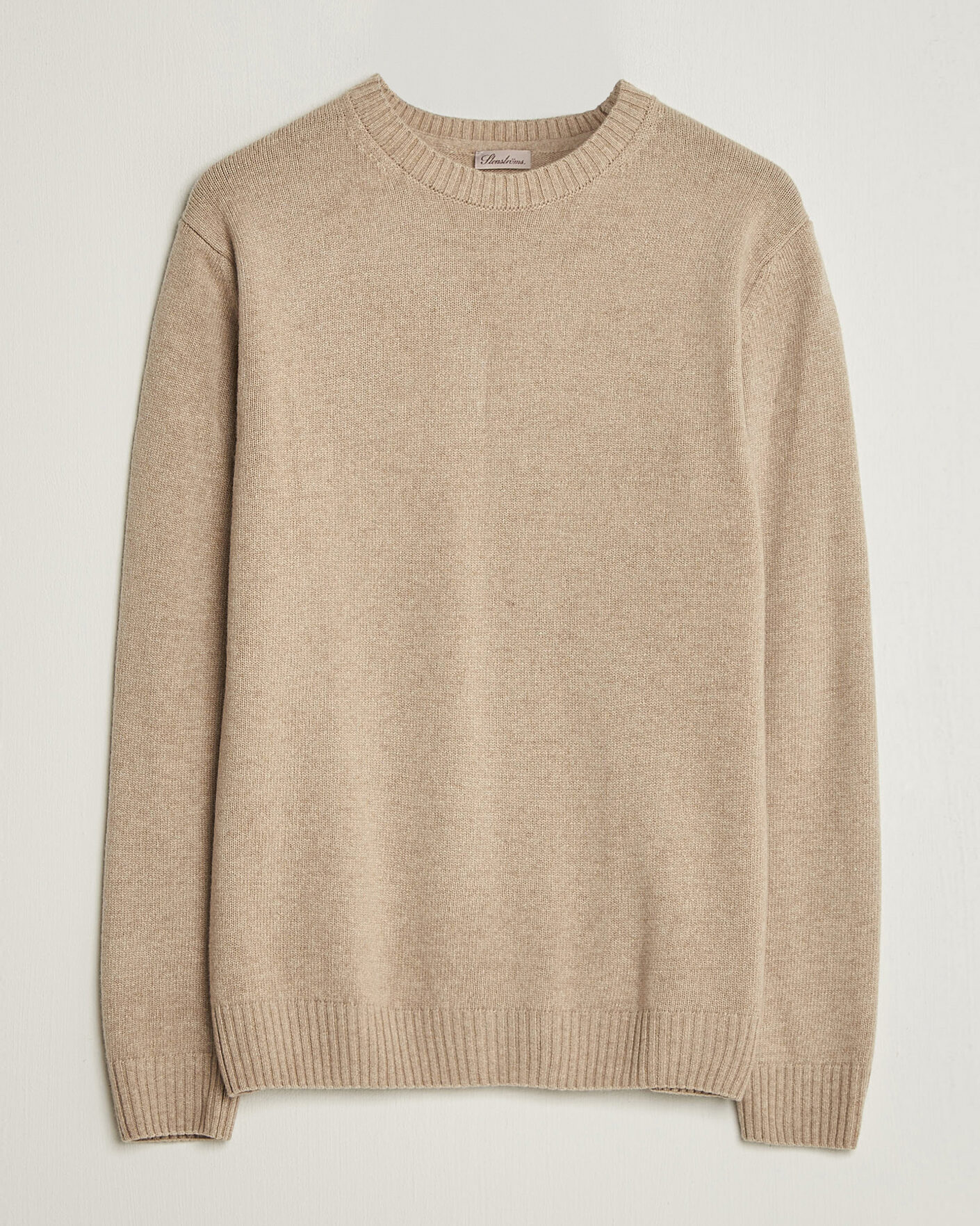 Herre | Trøjer | Stenströms | Brushed Merino Crew Neck Beige