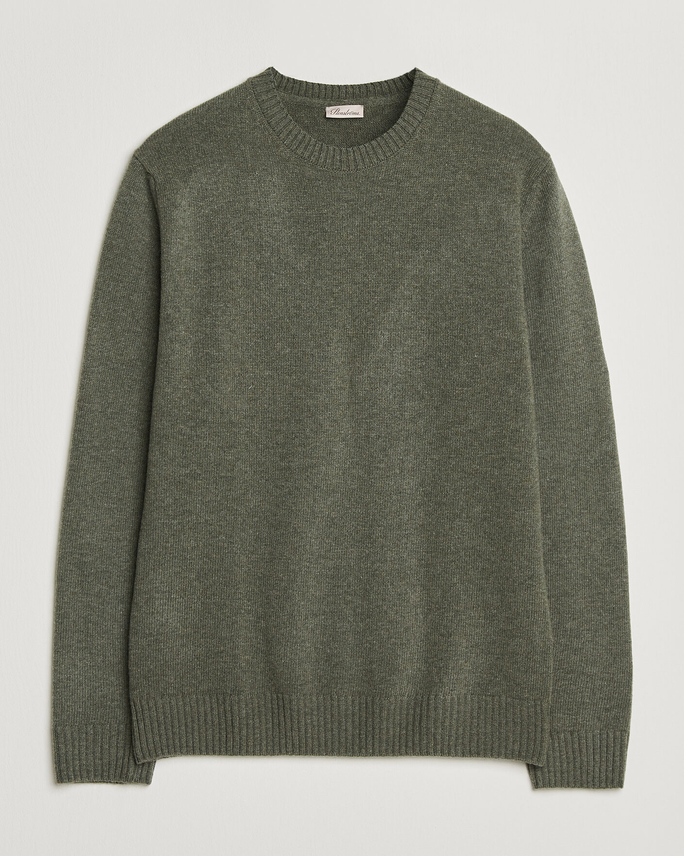 Herre | Trøjer | Stenströms | Brushed Merino Crew Neck Green