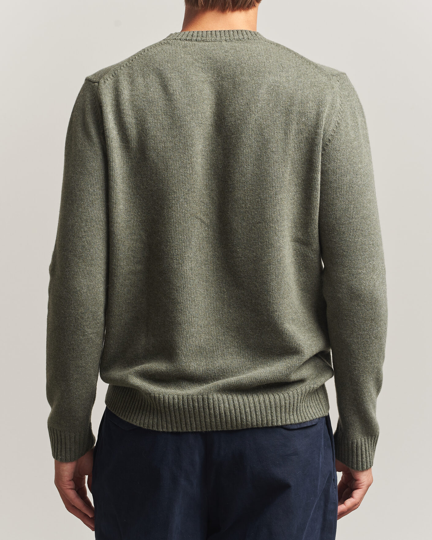 Herre | Trøjer | Stenströms | Brushed Merino Crew Neck Green
