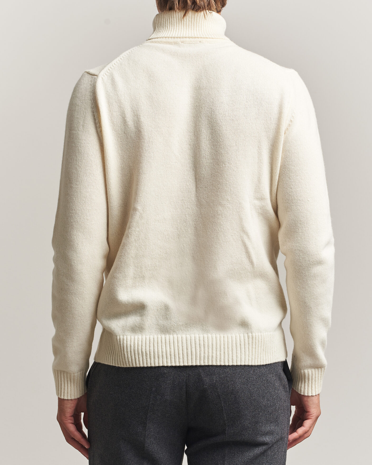 Herre | Trøjer | Stenströms | Brushed Merino Rollneck Off White