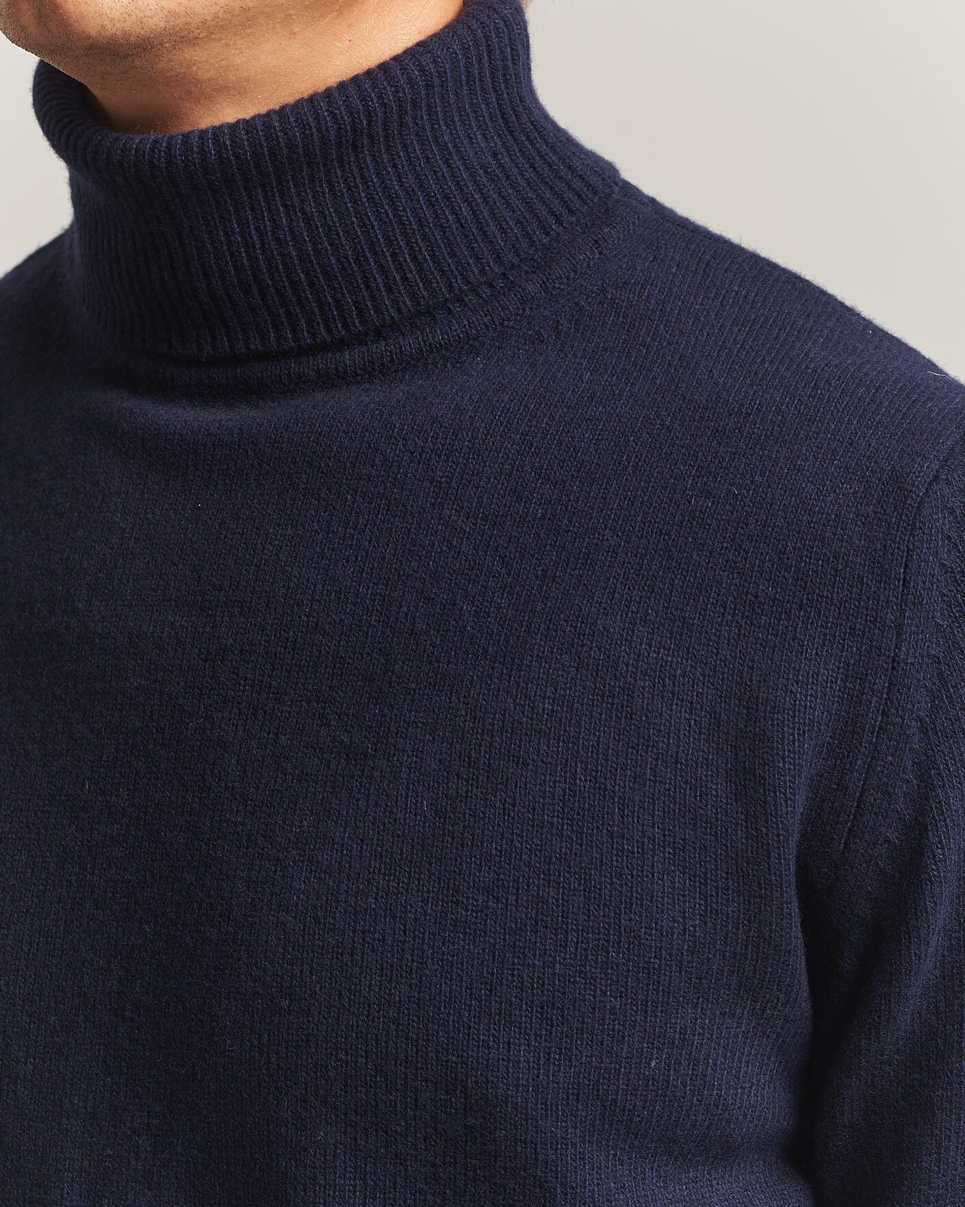Herre | Trøjer | Stenströms | Brushed Merino Rollneck Navy